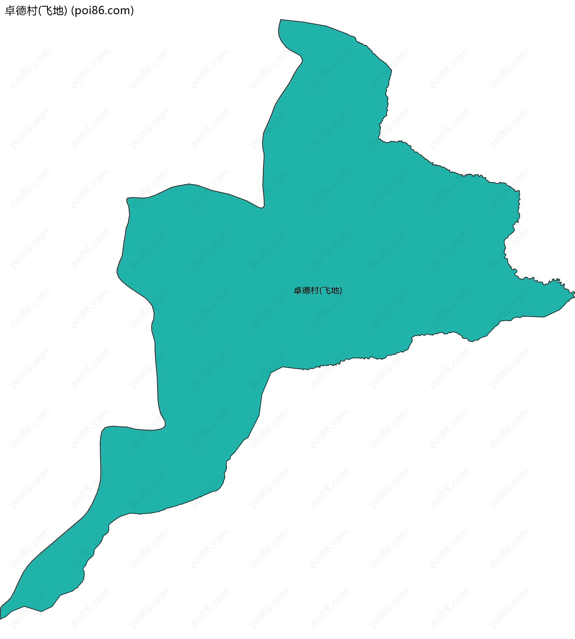 卓德村(飞地)边界地图