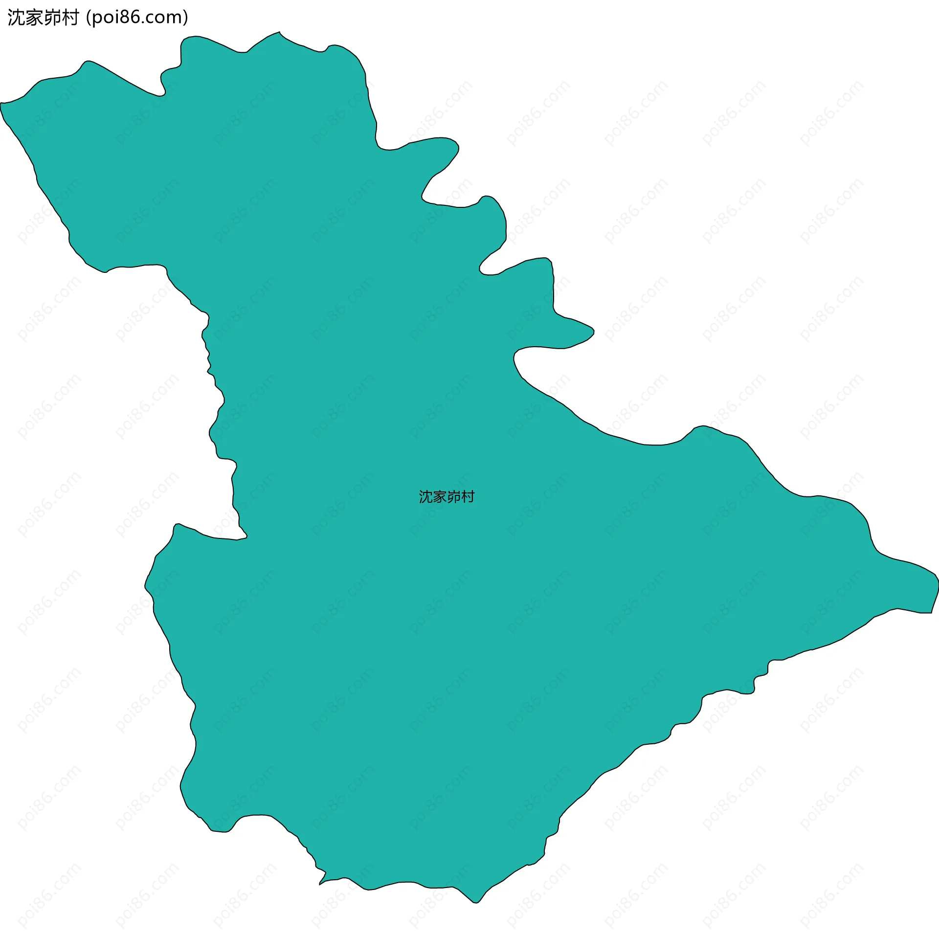 沈家峁村边界地图