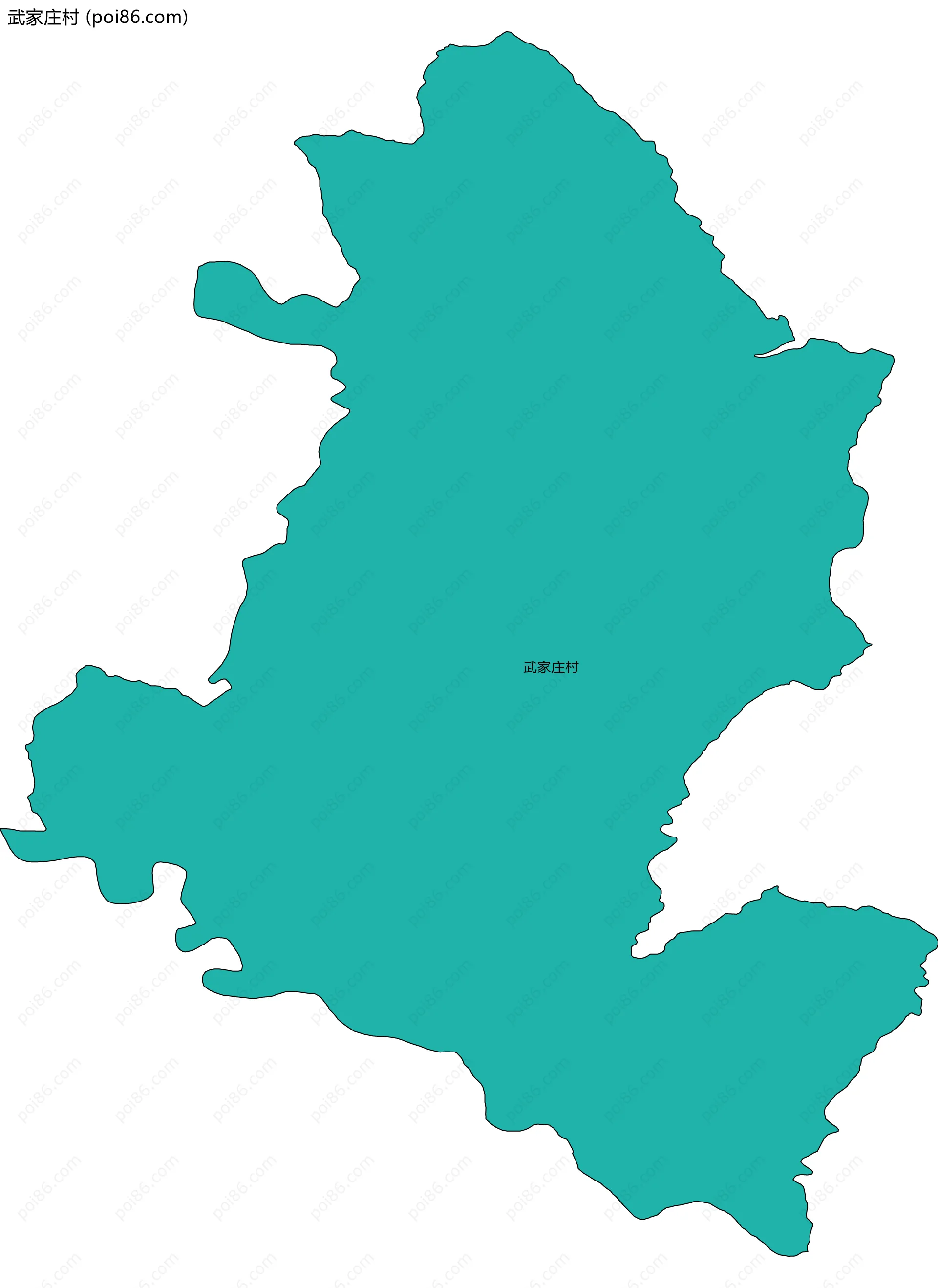 武家庄村边界地图