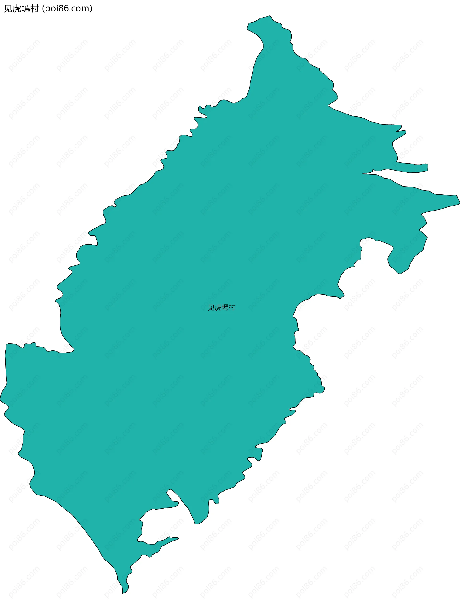 见虎墕村边界地图