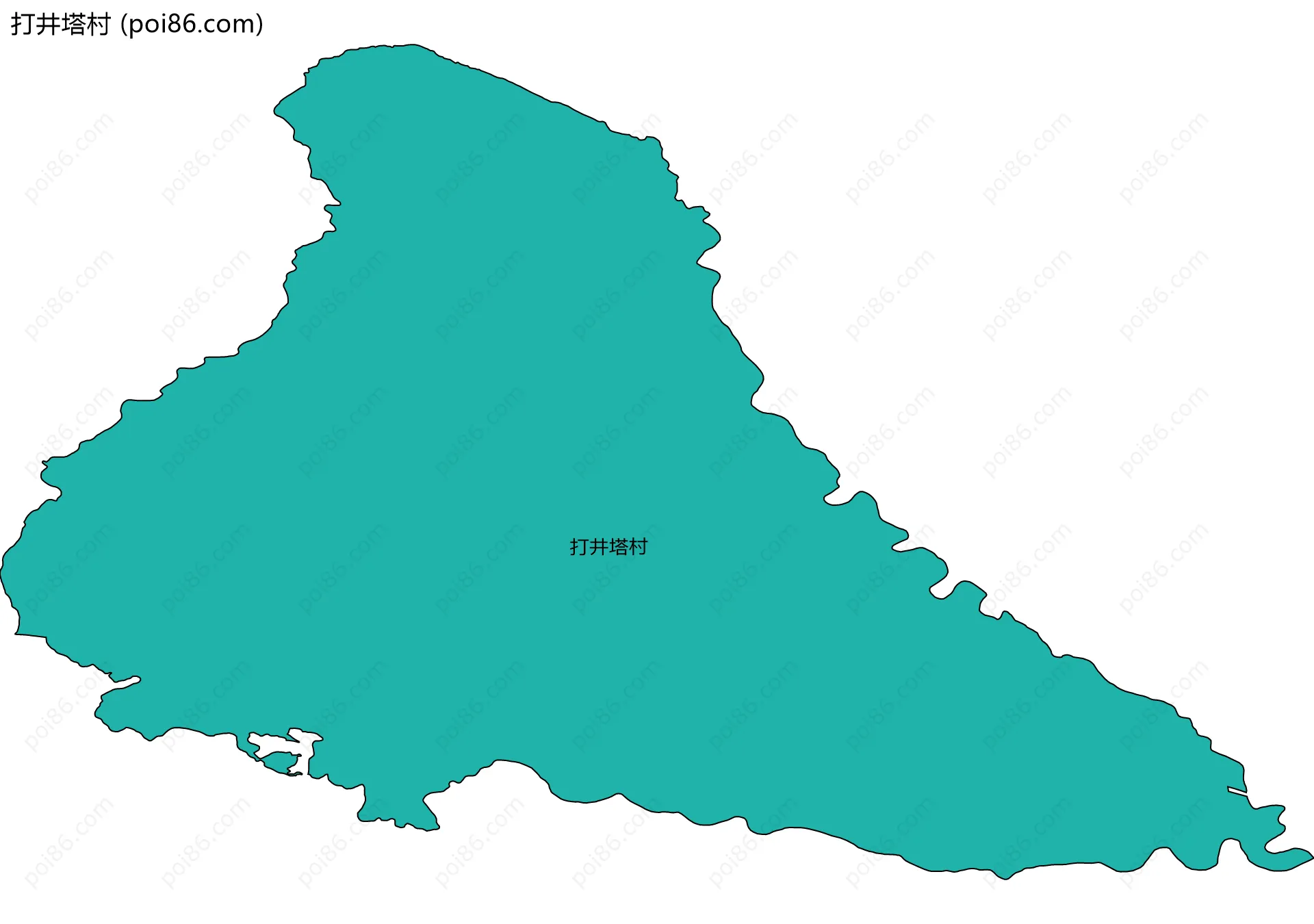 打井塔村边界地图