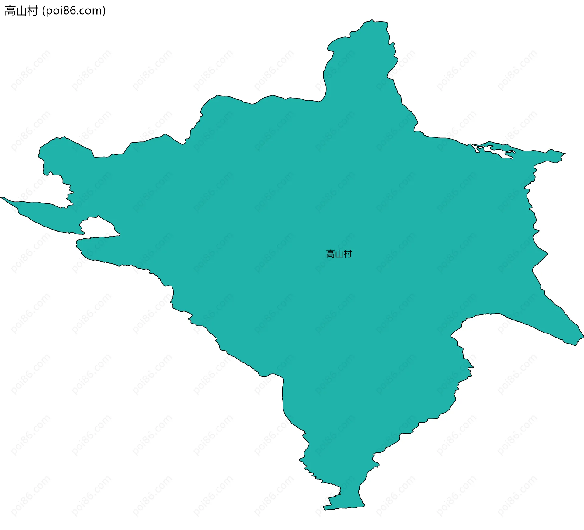 高山村边界地图