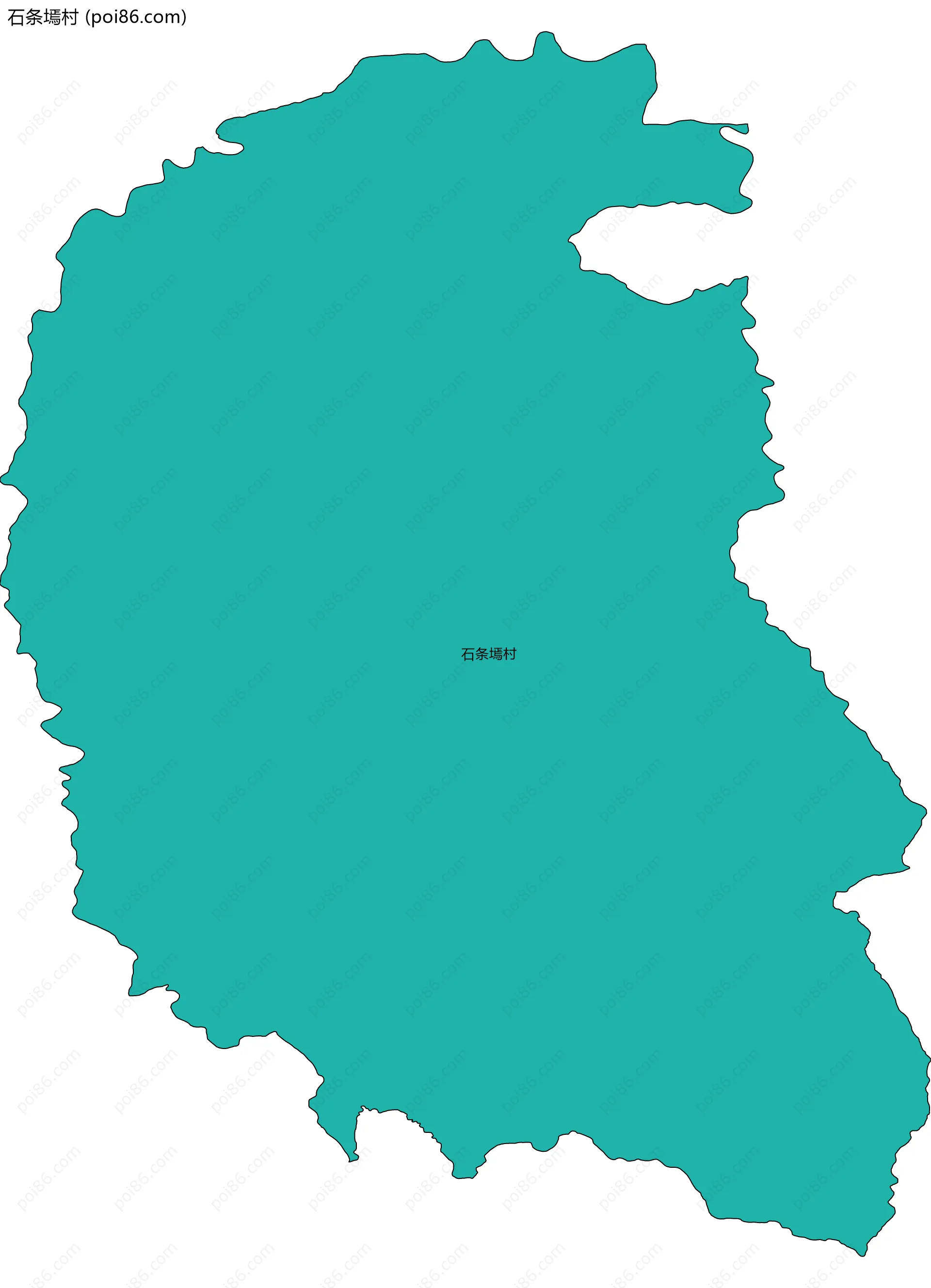 石条墕村边界地图