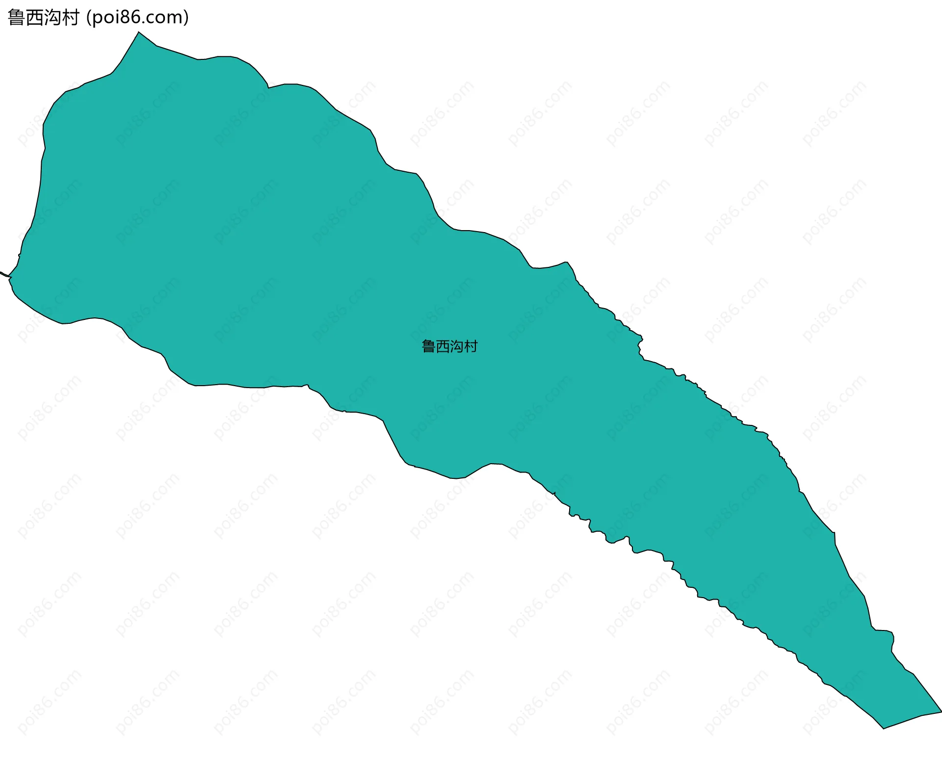 鲁西沟村边界地图