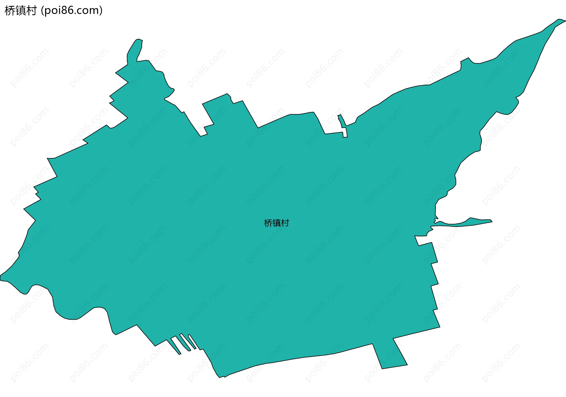 桥镇村边界地图