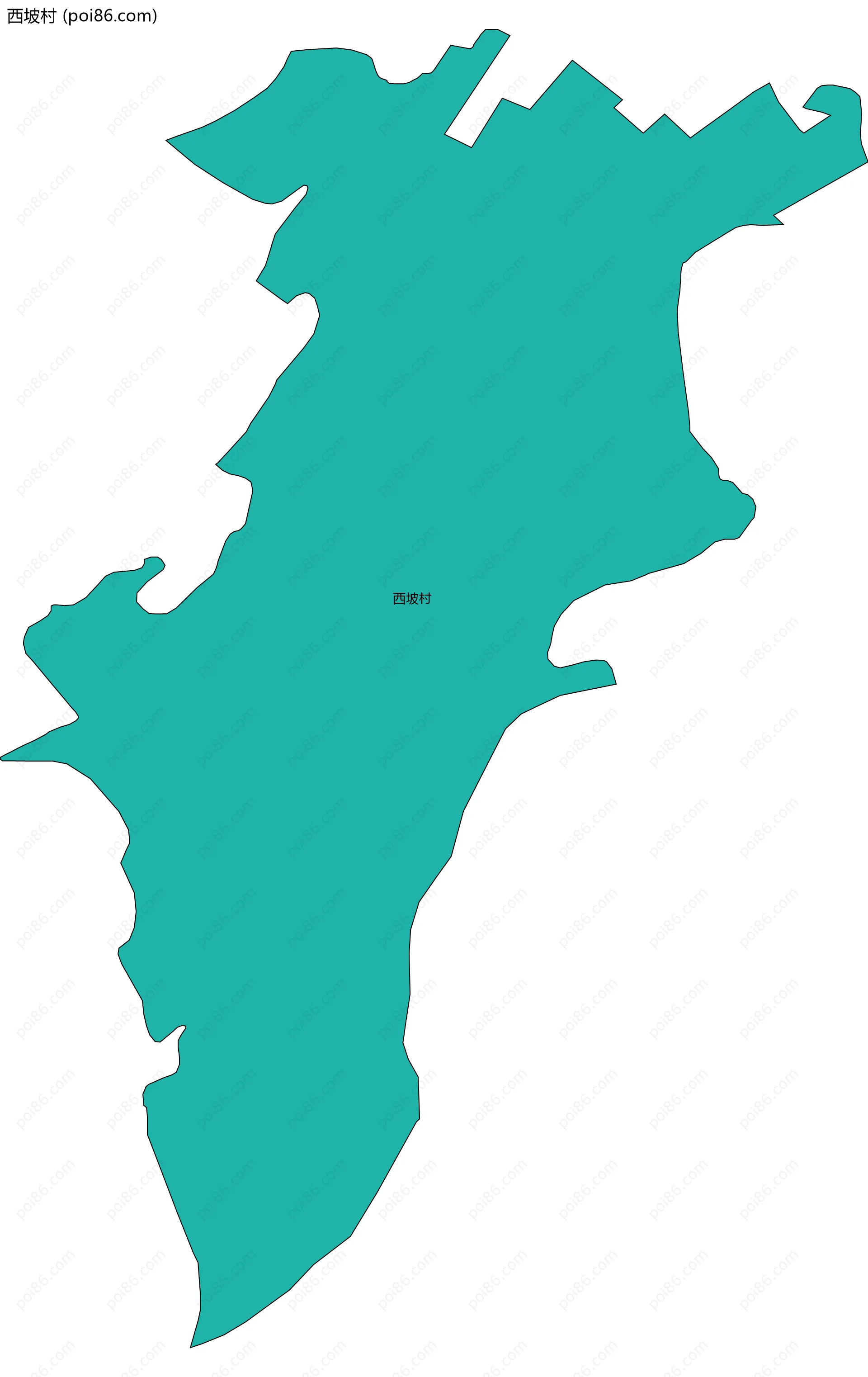 西坡村边界地图