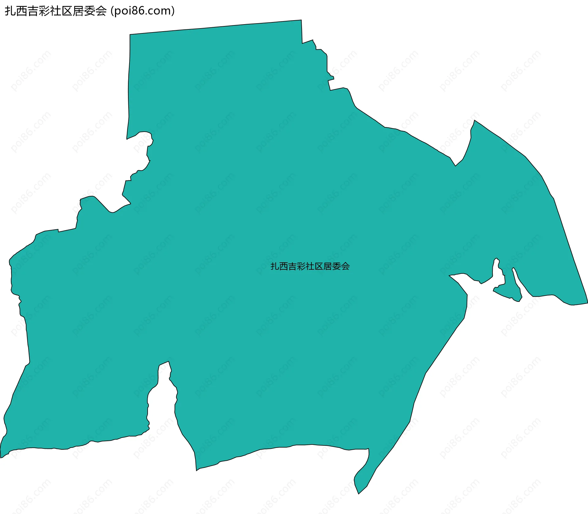 扎西吉彩社区居委会边界地图