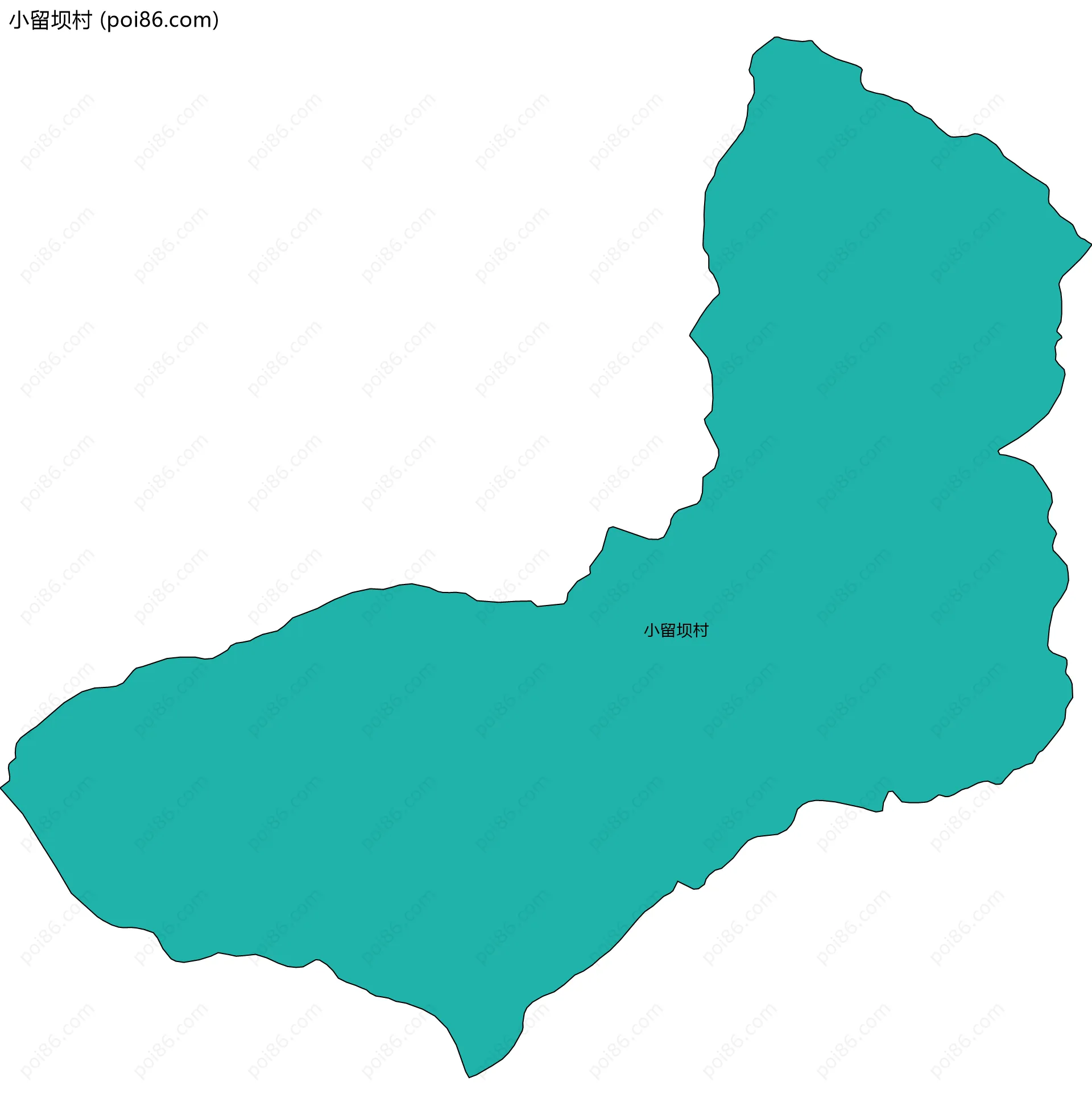 小留坝村边界地图