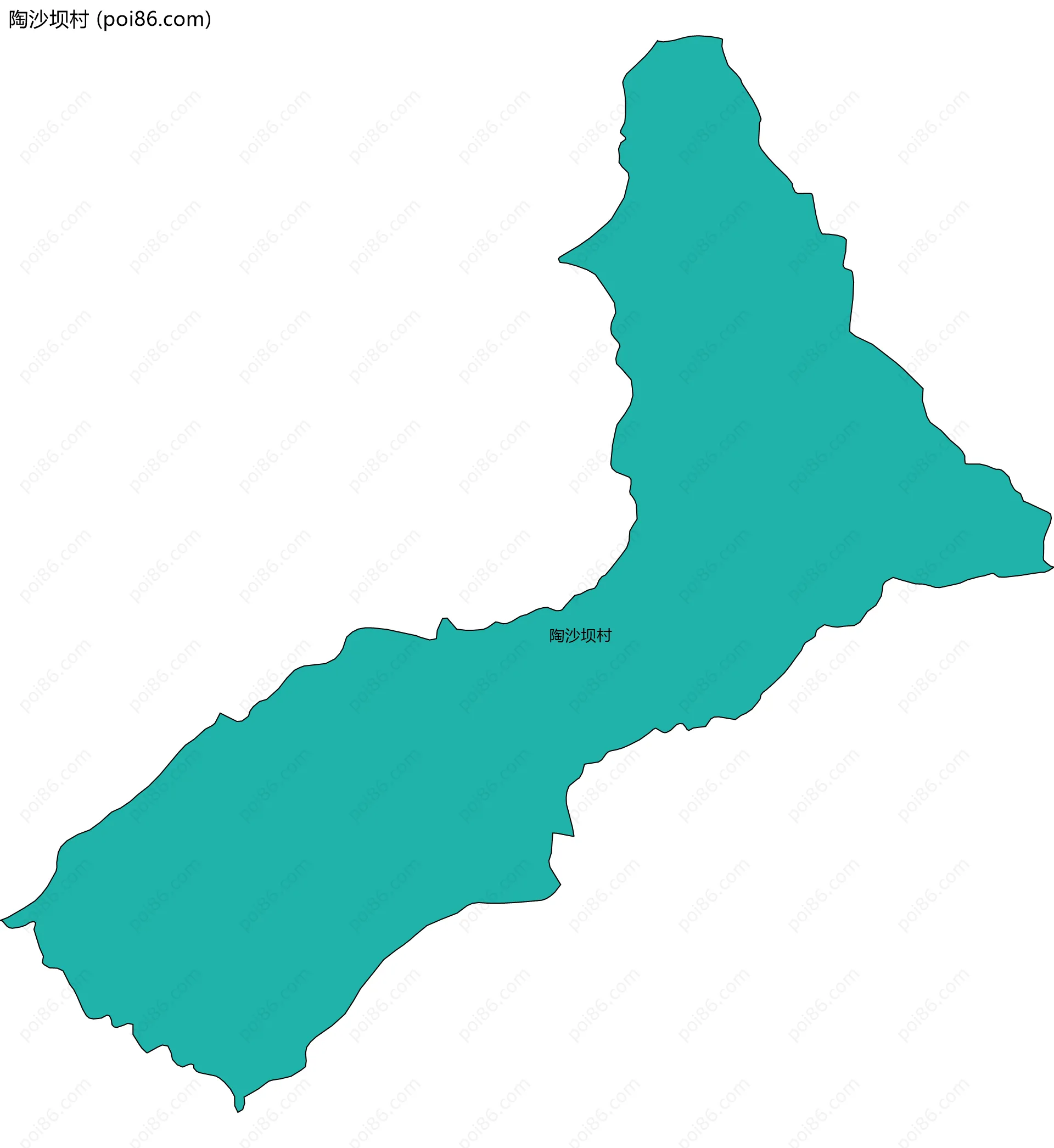 陶沙坝村边界地图