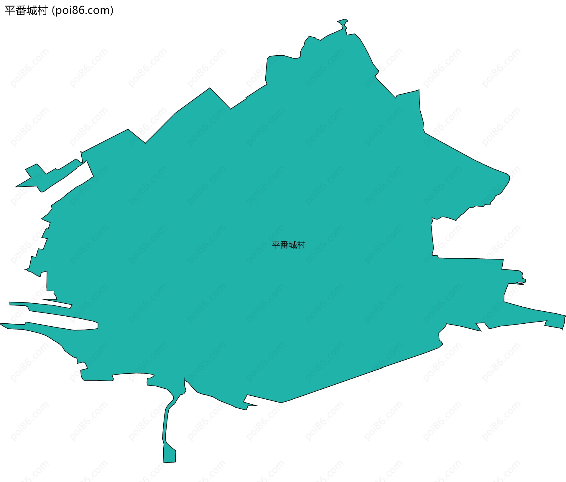 平番城村边界地图