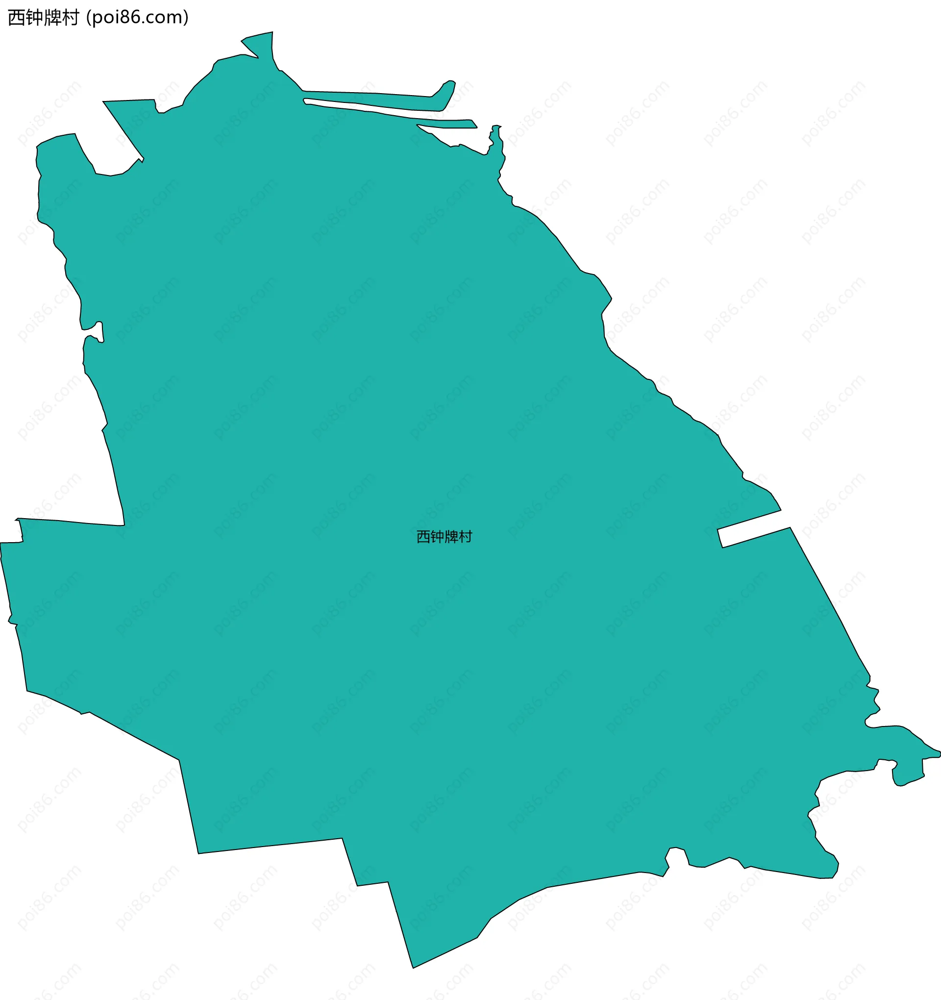 西钟牌村边界地图