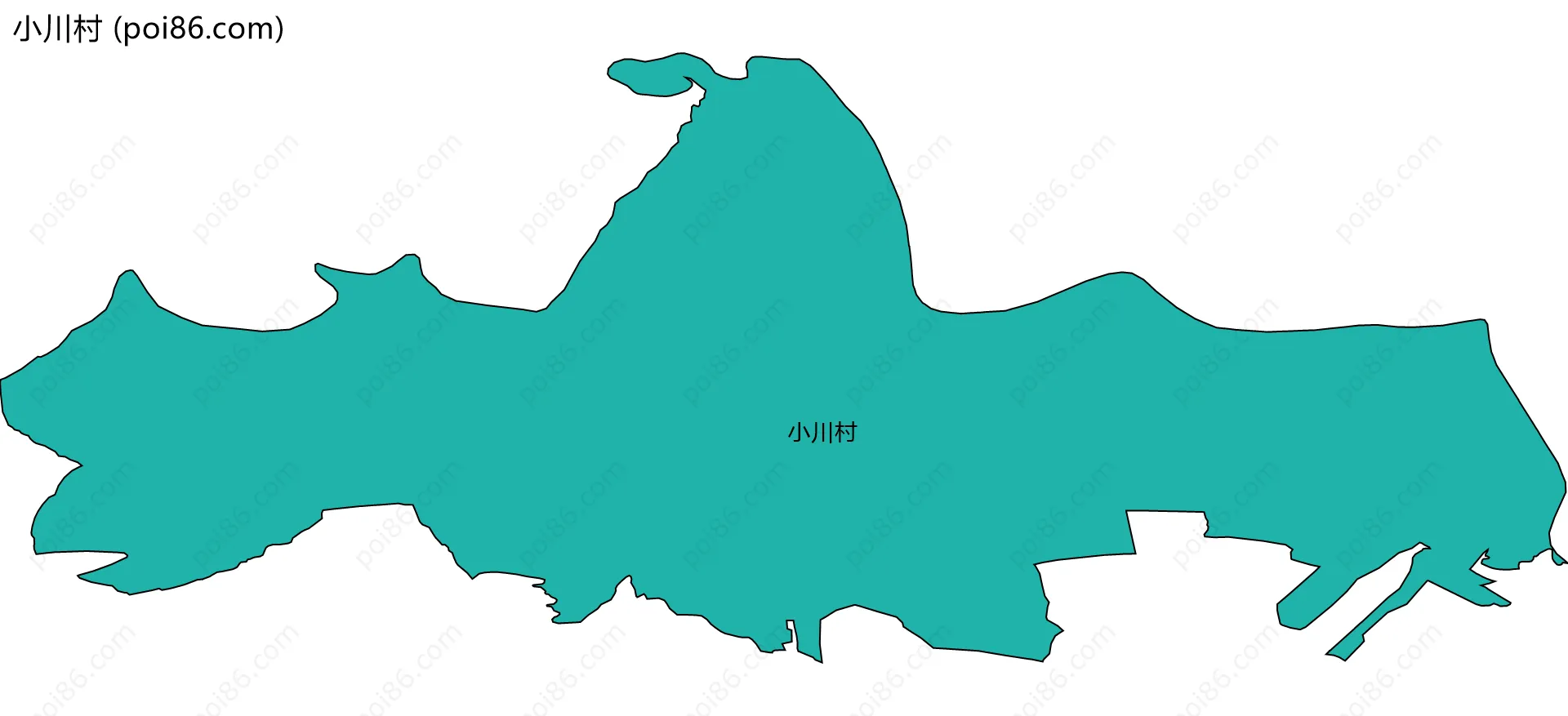 小川村边界地图