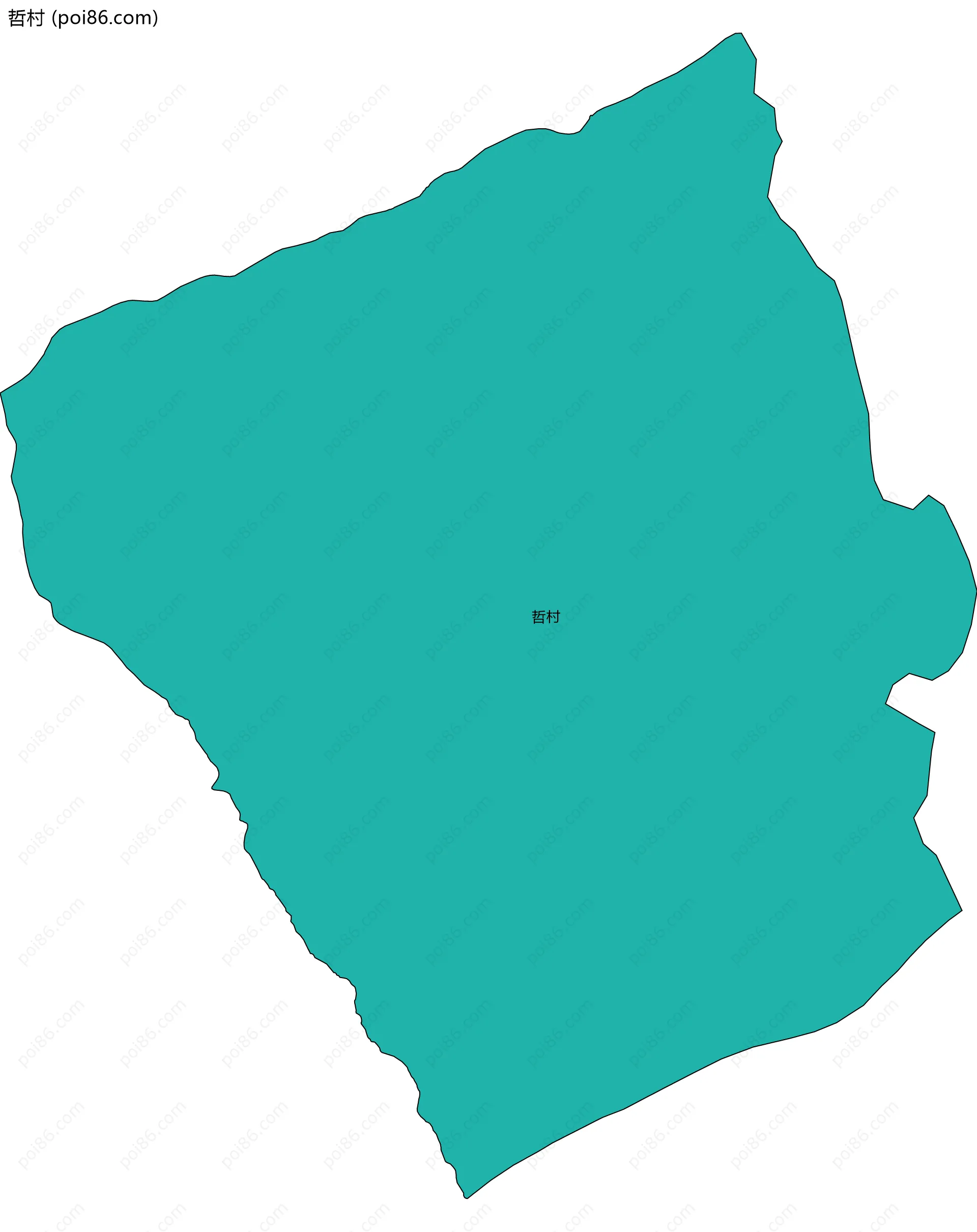 哲村边界地图
