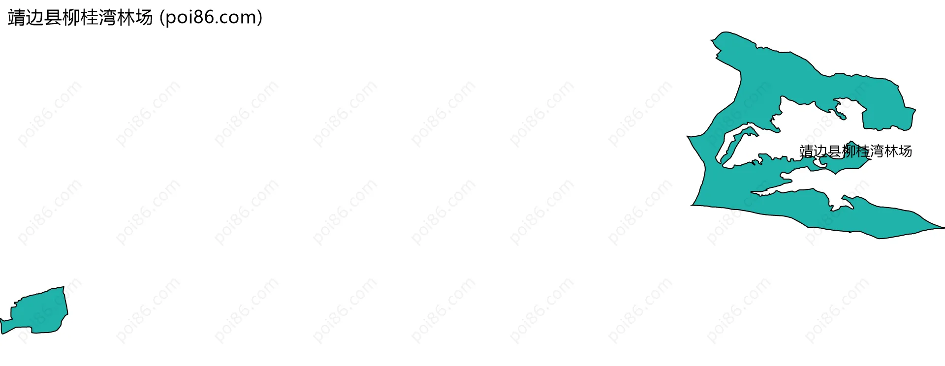靖边县柳桂湾林场边界地图(五级行政区划)