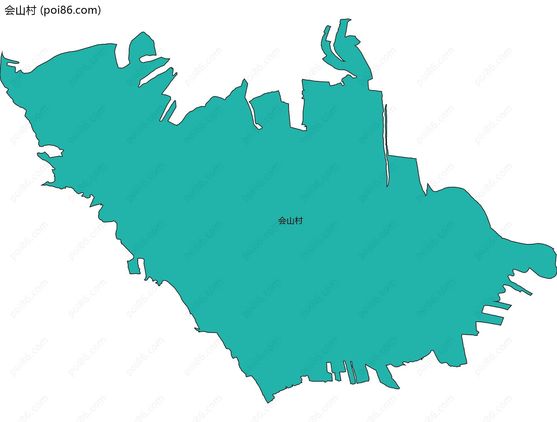 会山村边界地图