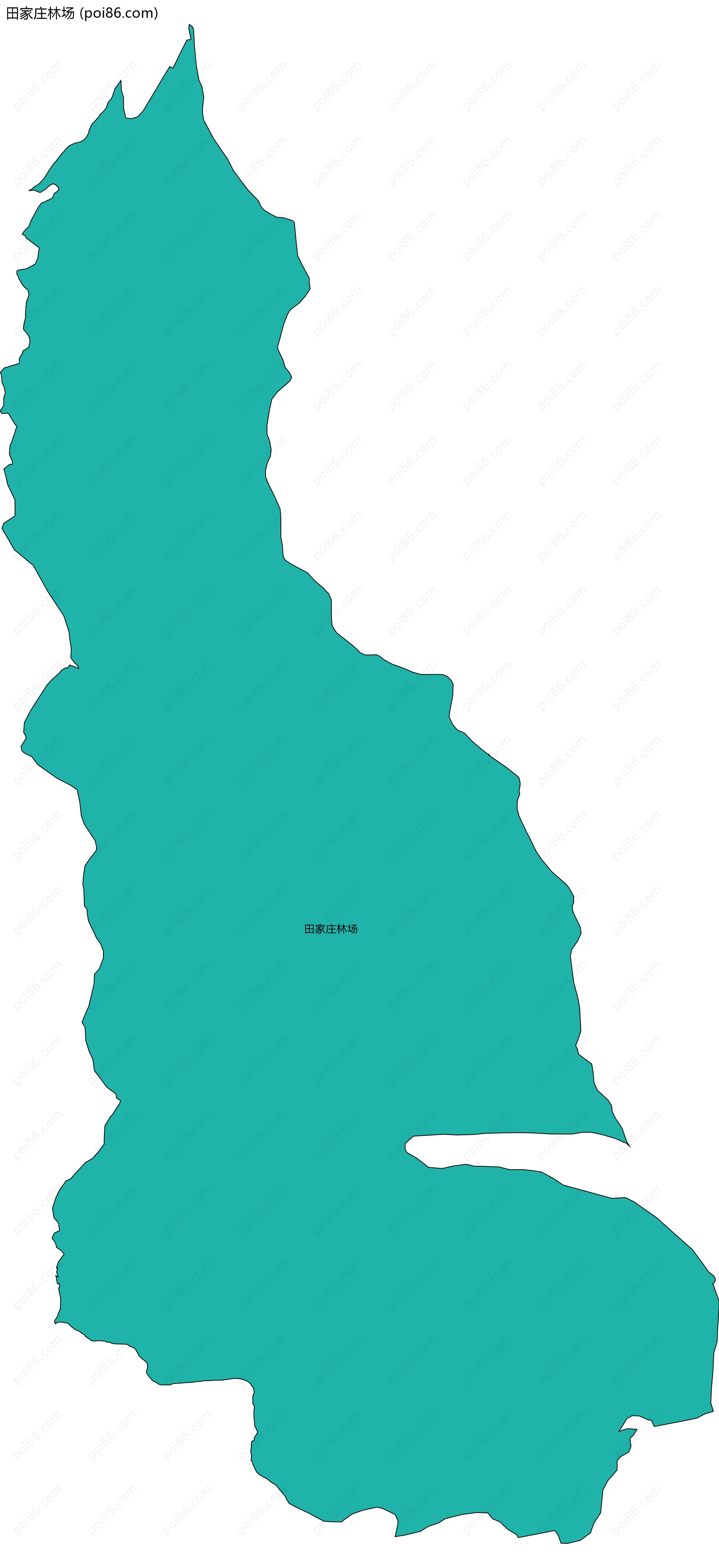 田家庄林场边界地图(五级行政区划)