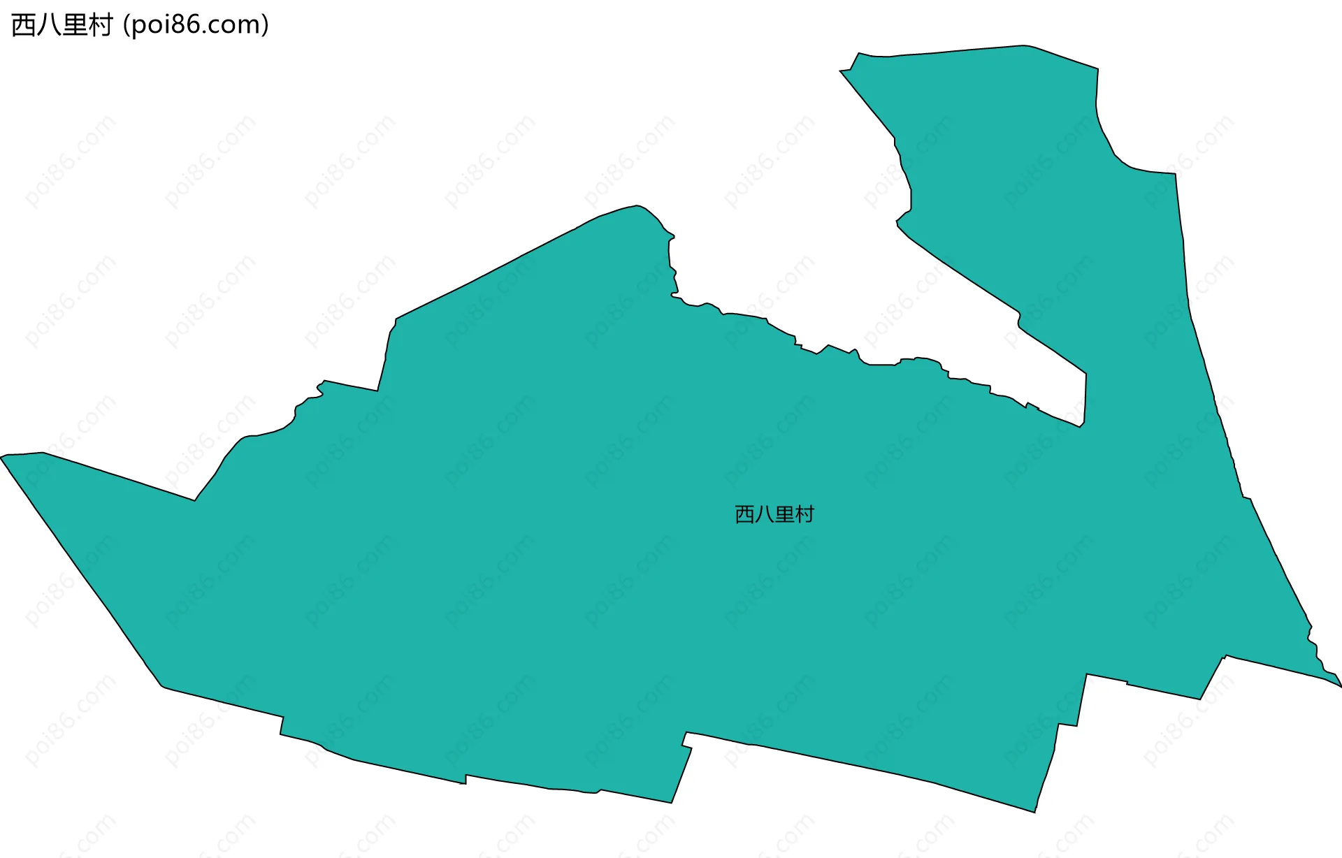 西八里村边界地图