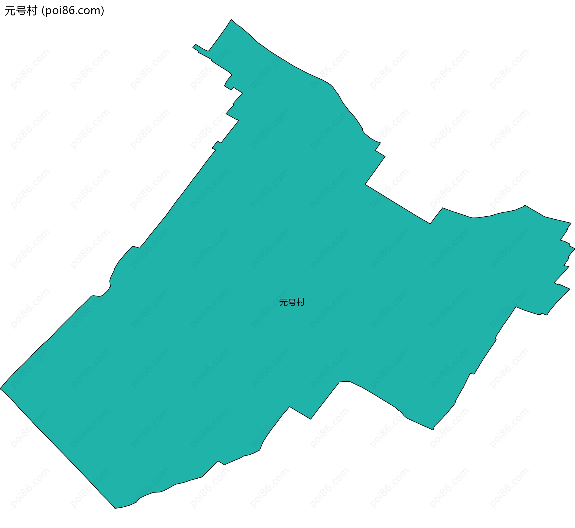 元号村边界地图
