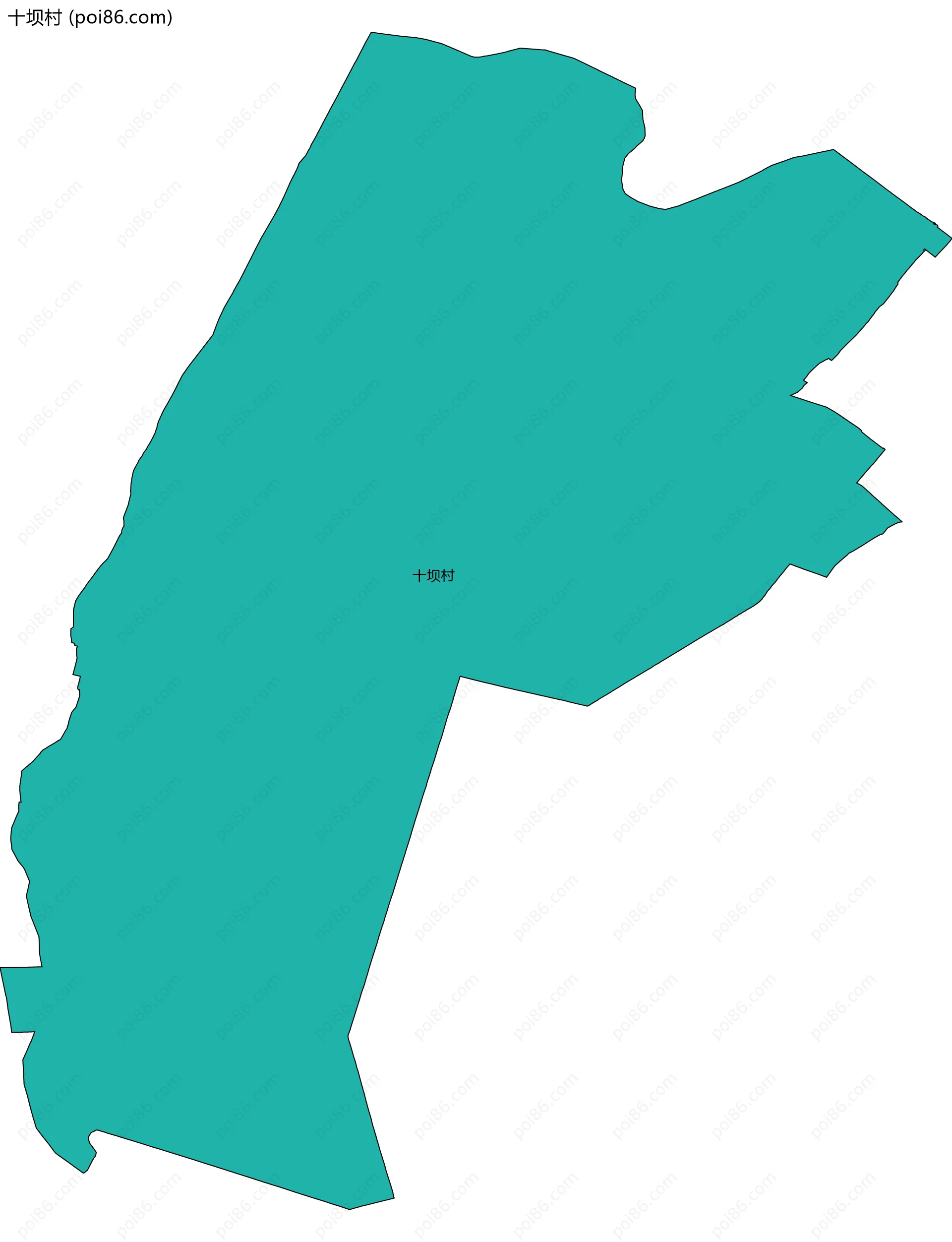 十坝村边界地图