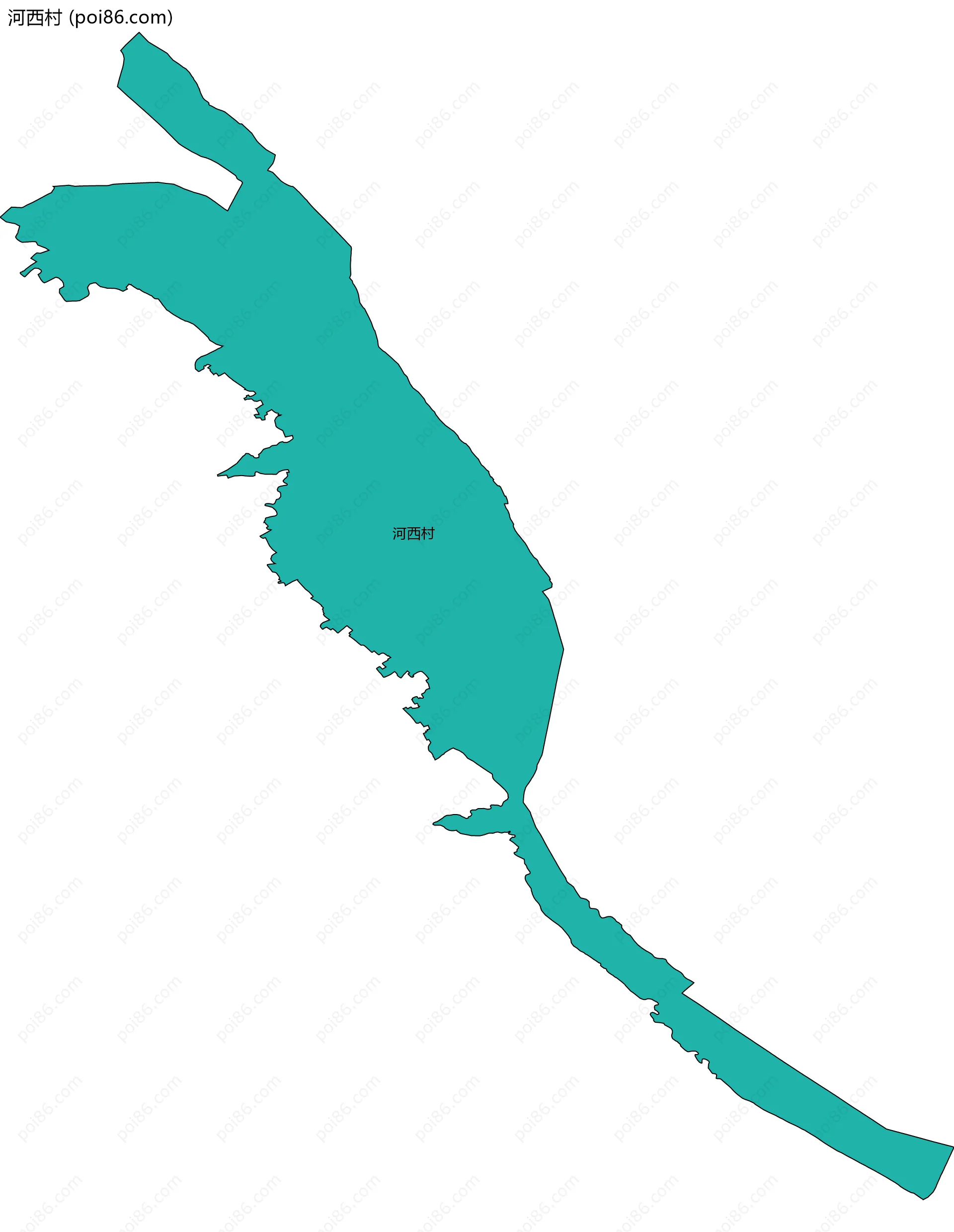 河西村边界地图