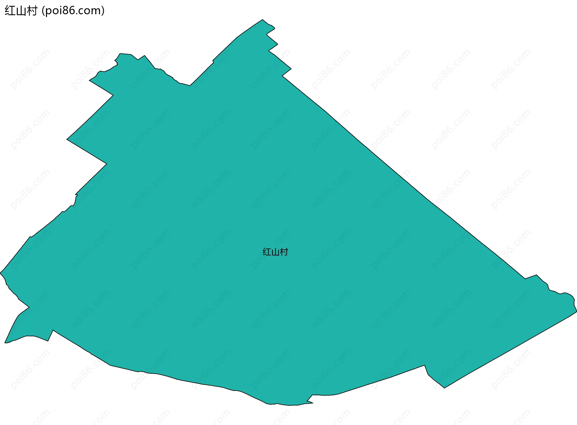 红山村边界地图