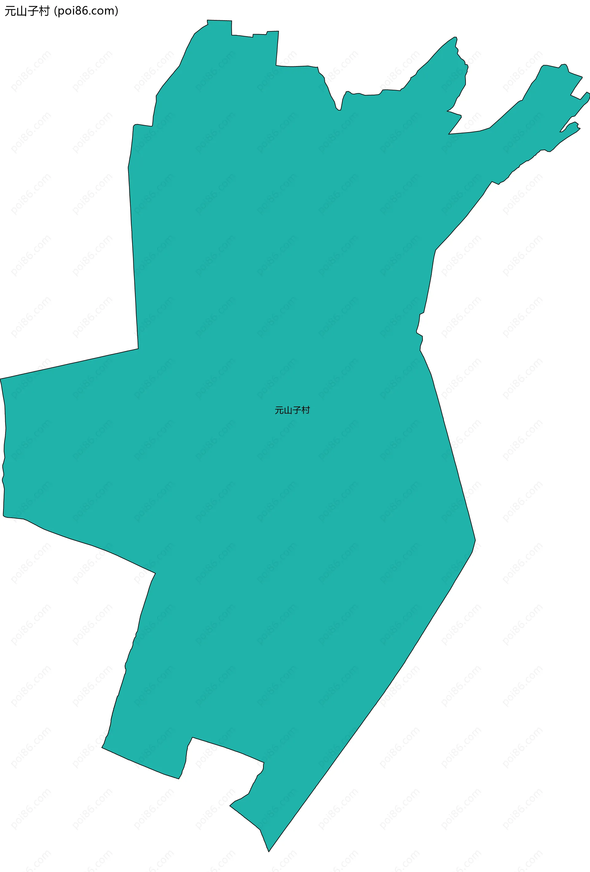 元山子村边界地图