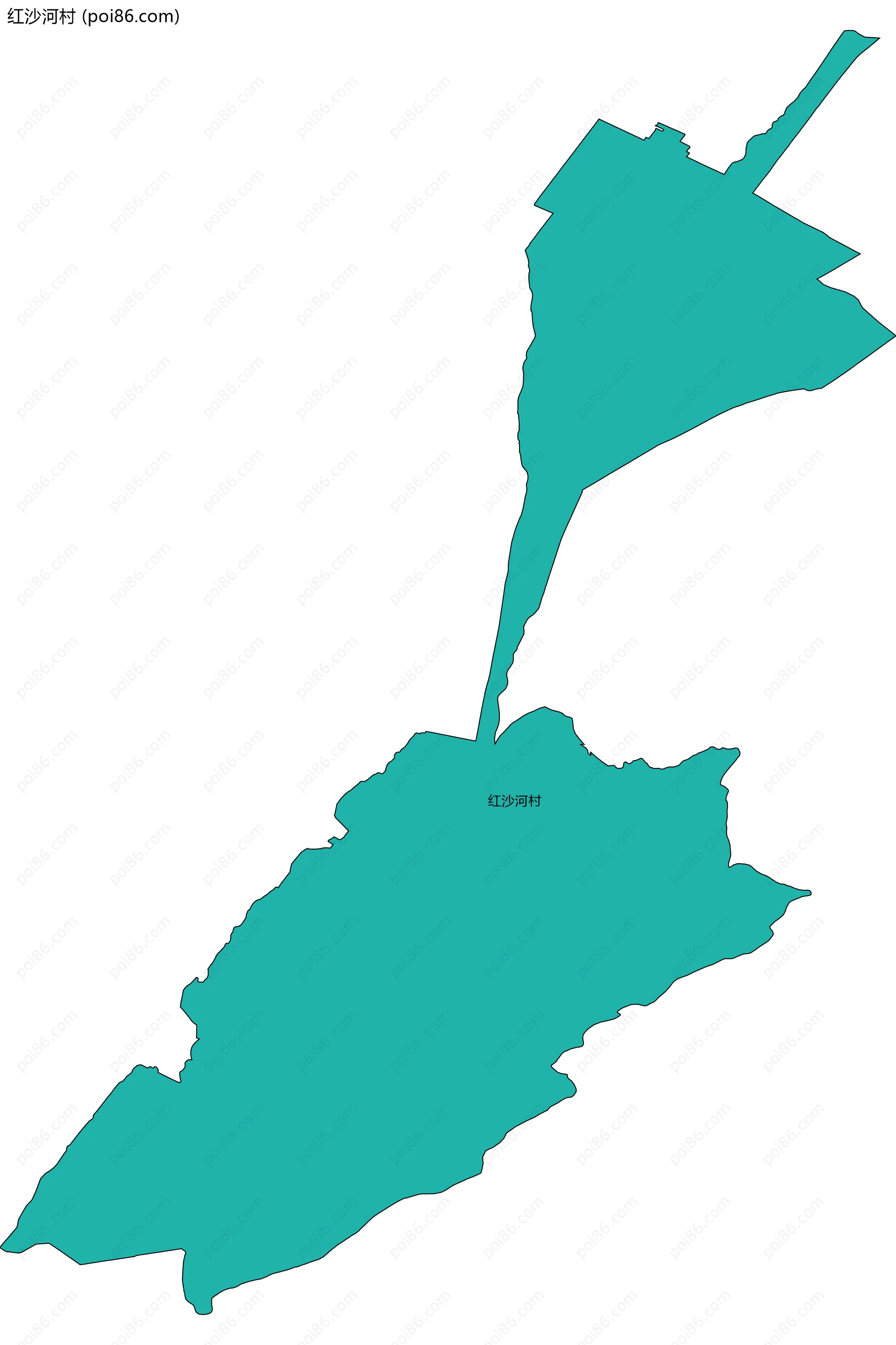 红沙河村边界地图