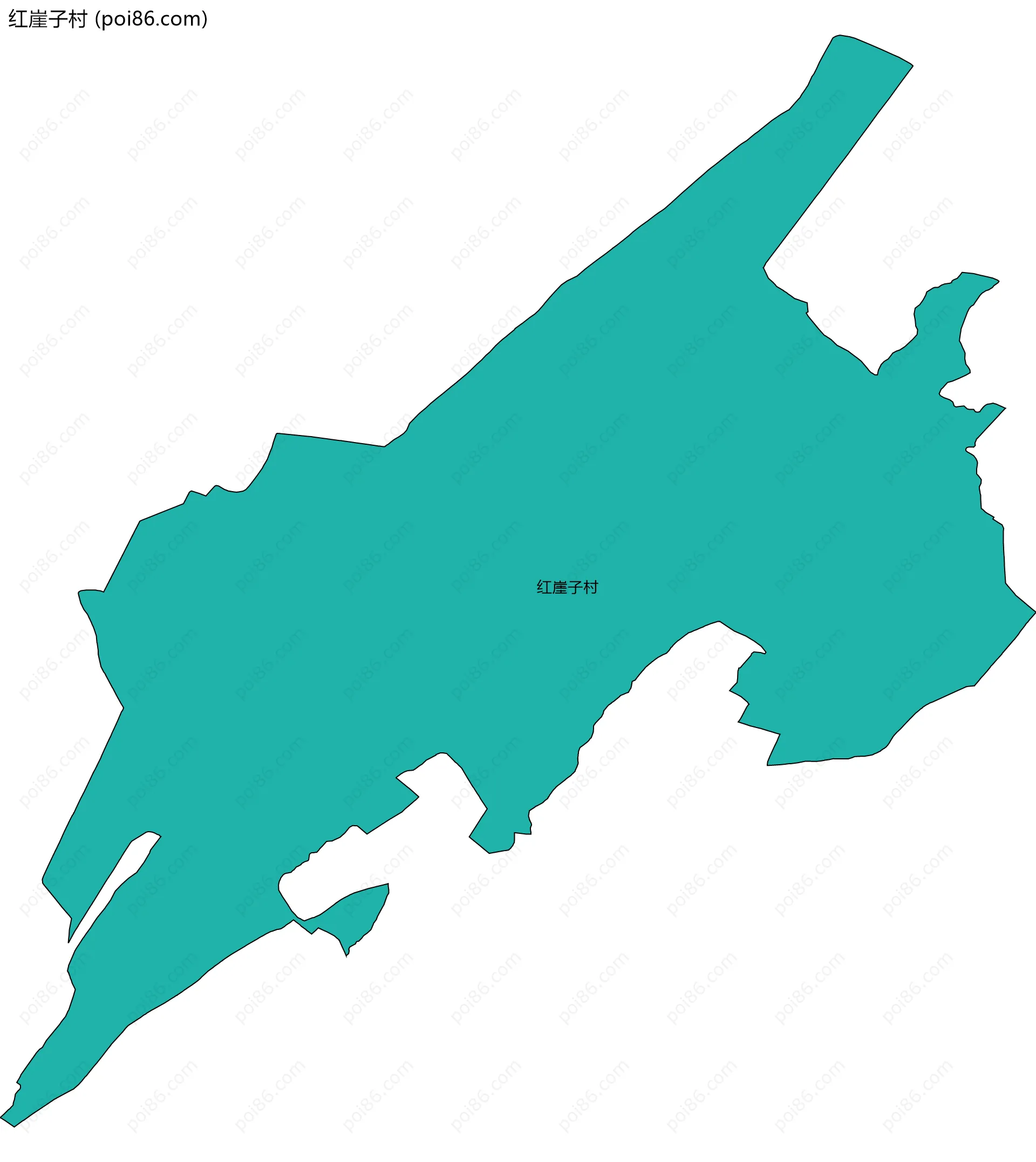 红崖子村边界地图