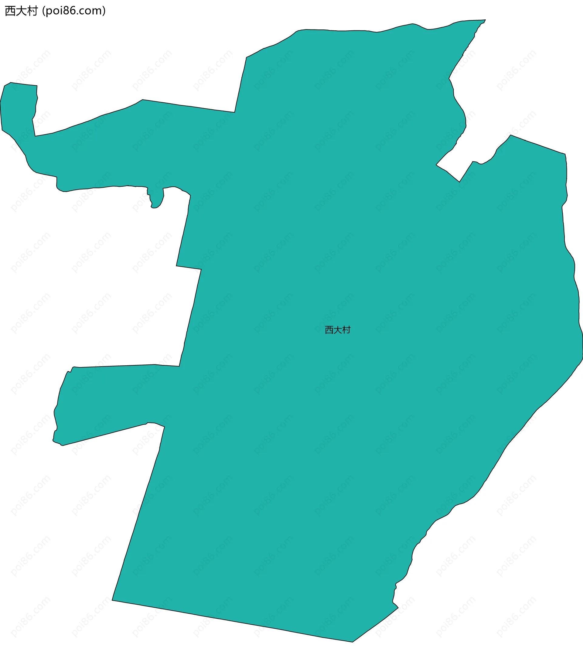 西大村边界地图