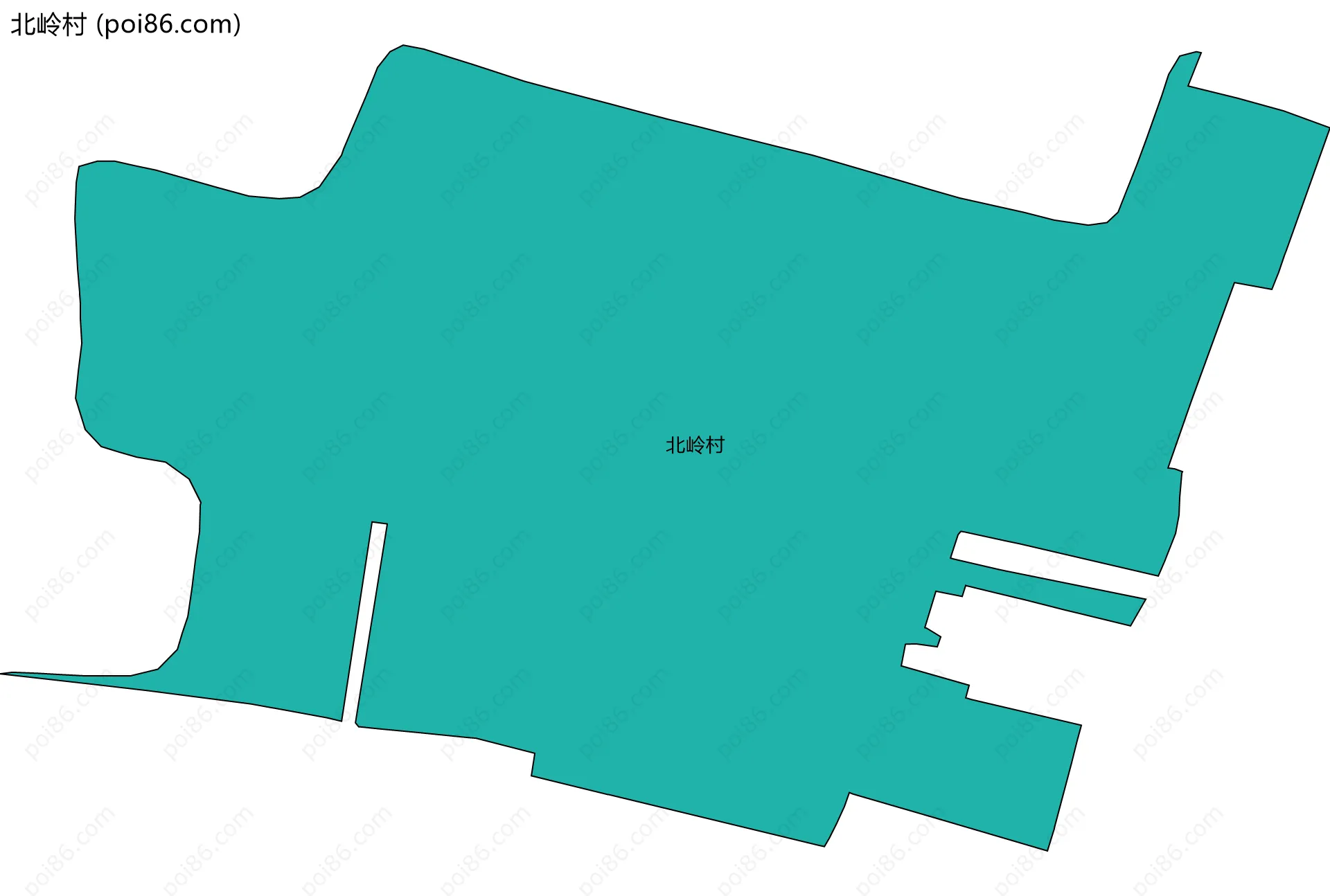 北岭村边界地图