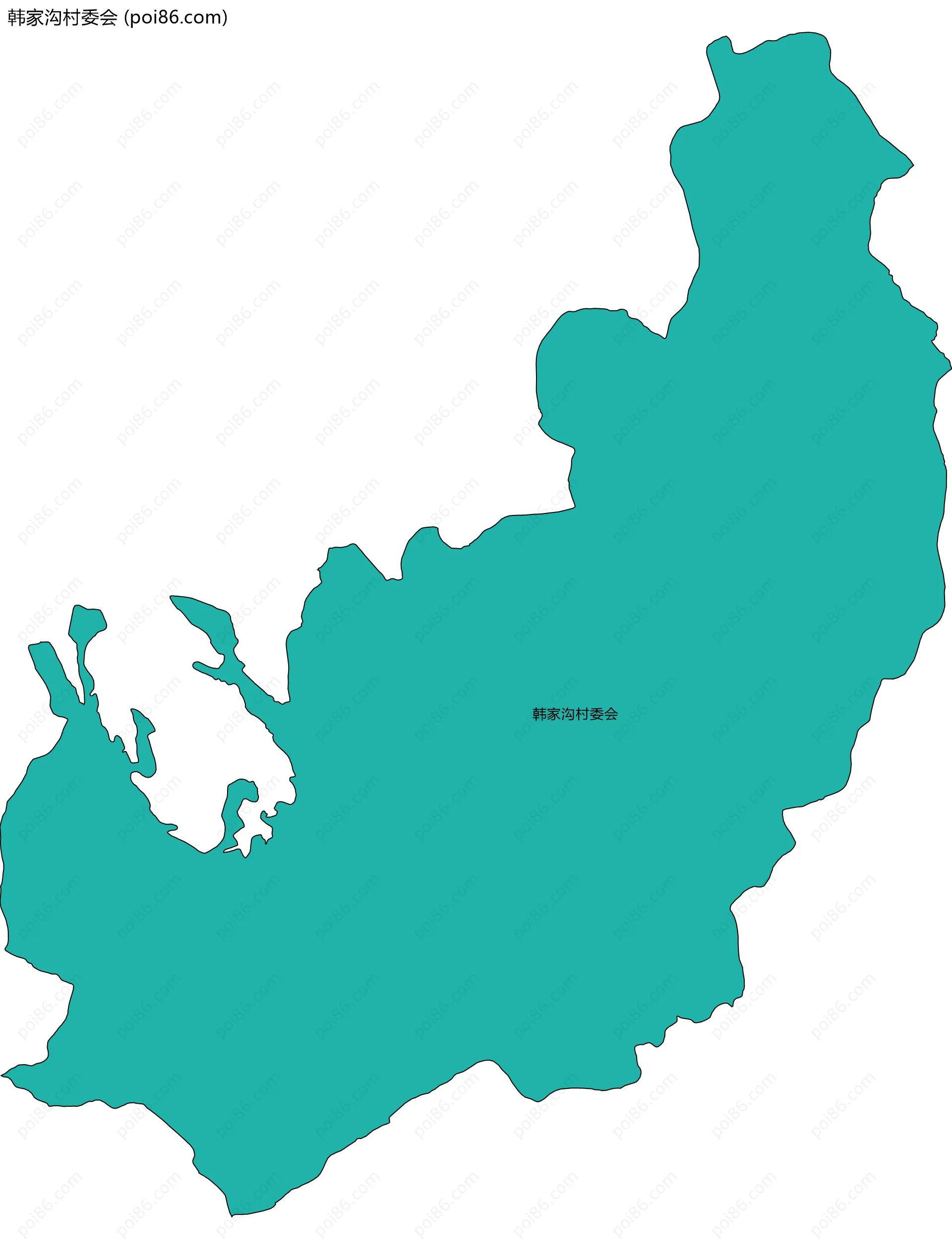 韩家沟村委会边界地图