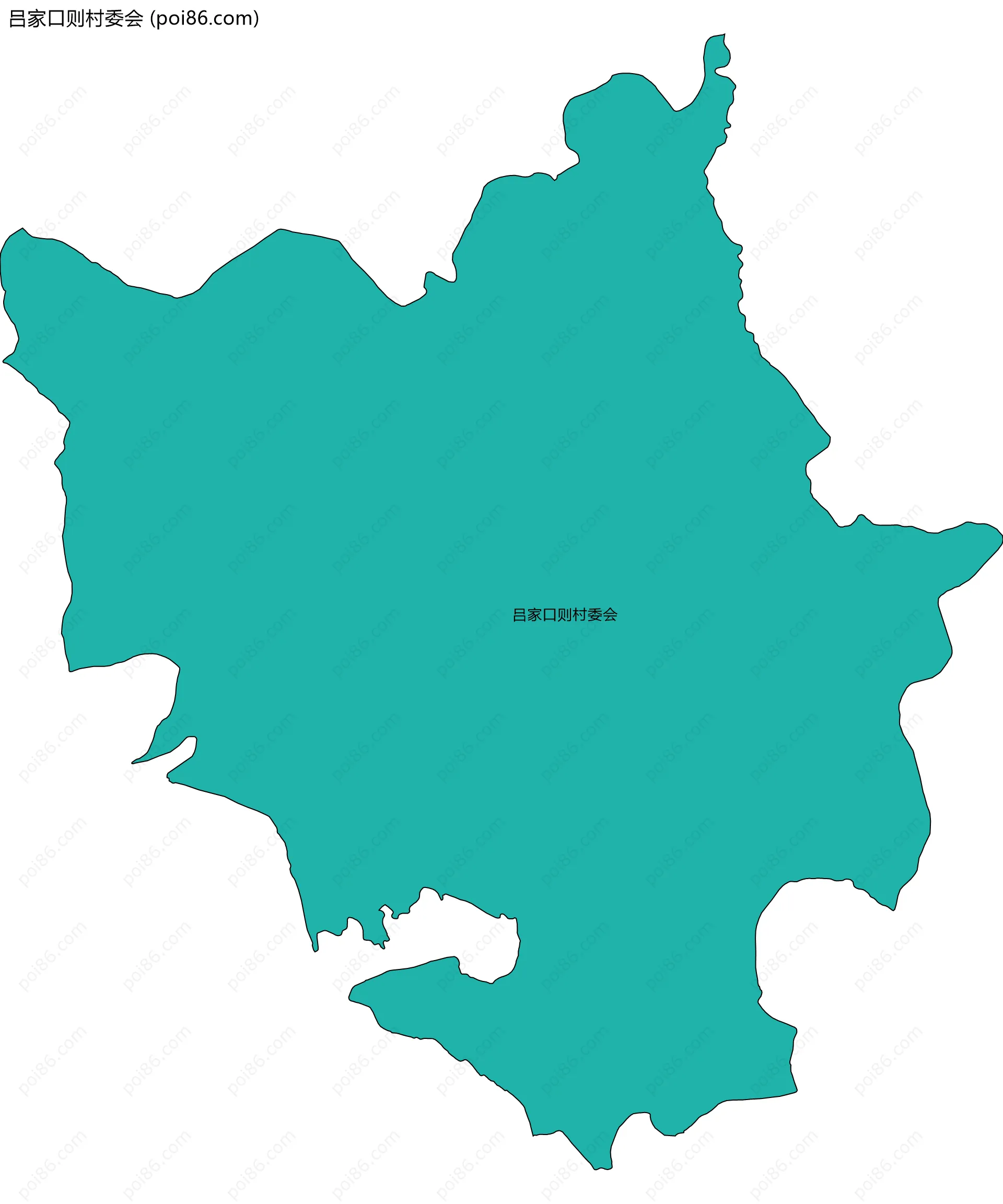 吕家口则村委会边界地图