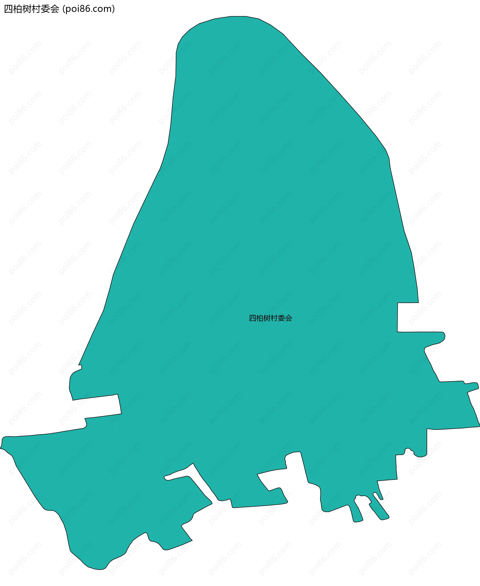四柏树村委会边界地图
