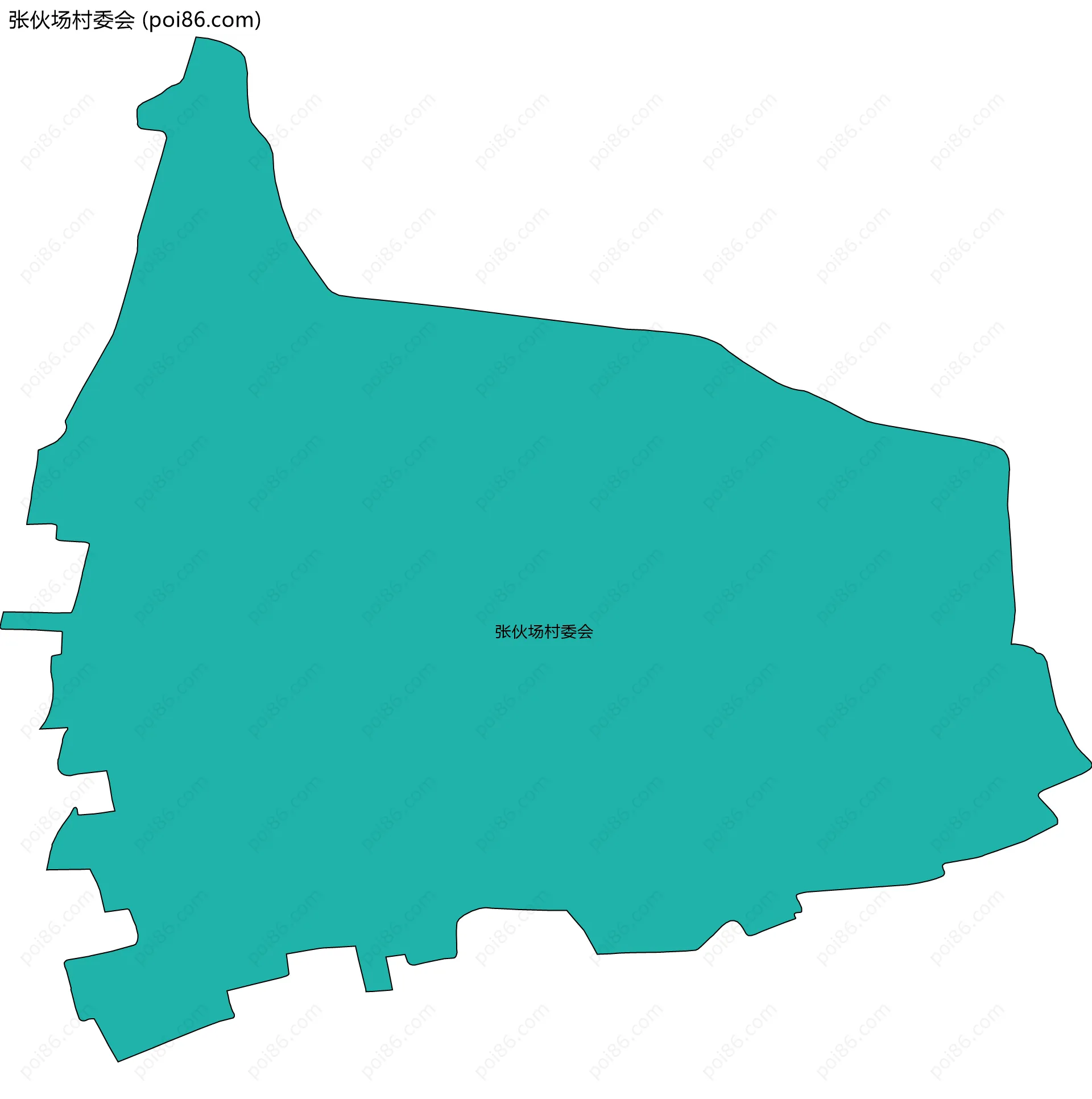 张伙场村委会边界地图