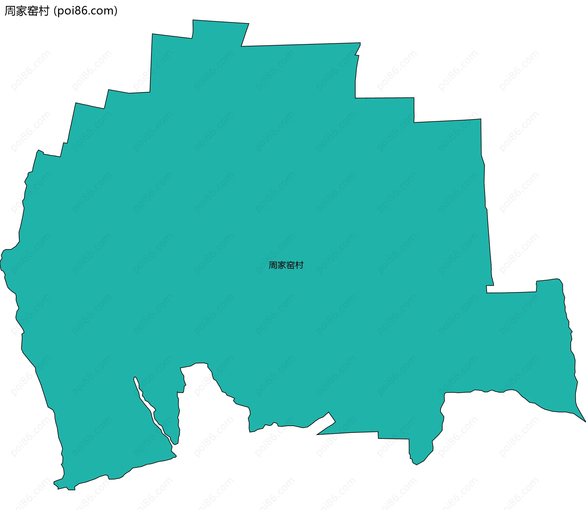 周家窑村边界地图