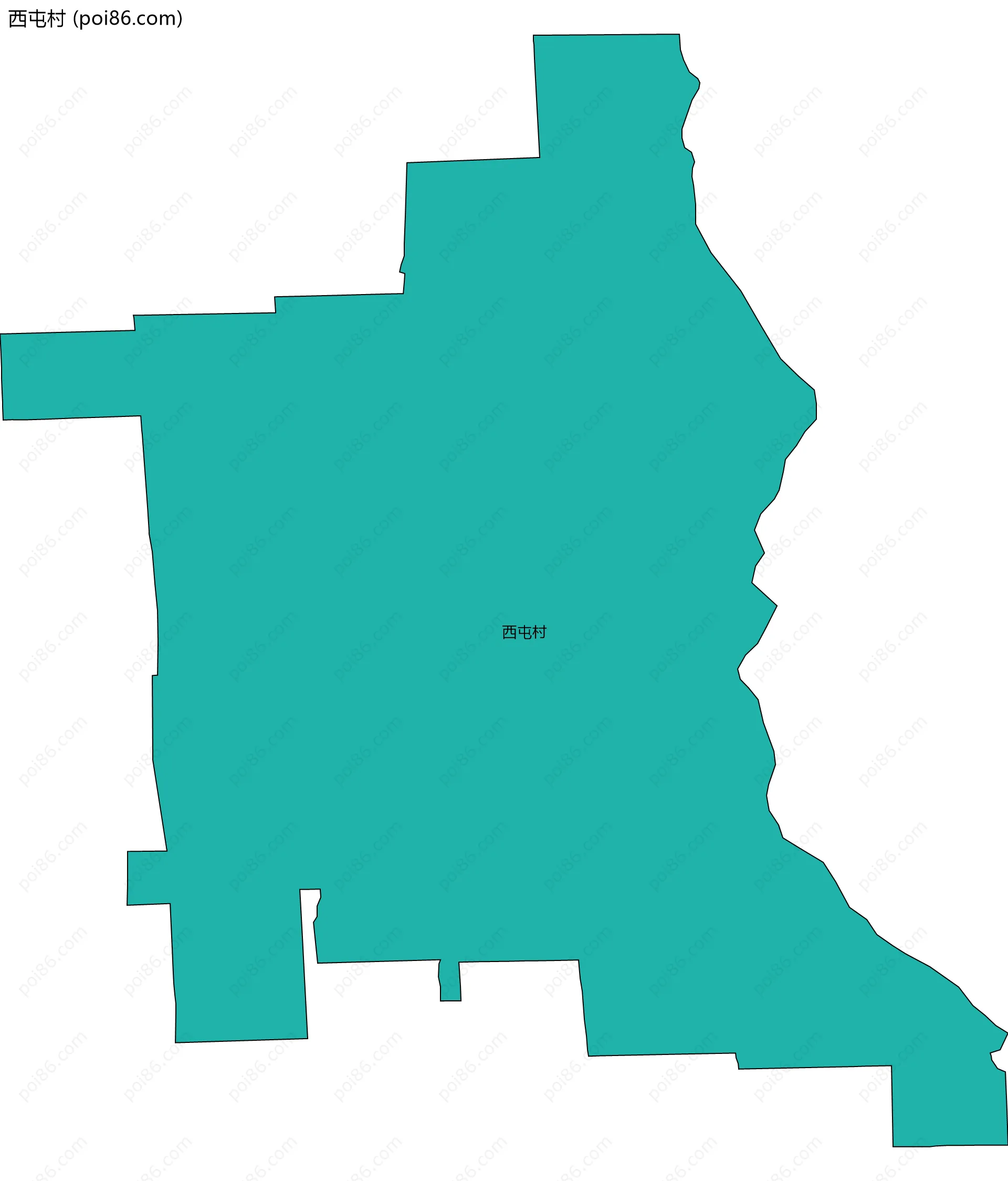 西屯村边界地图