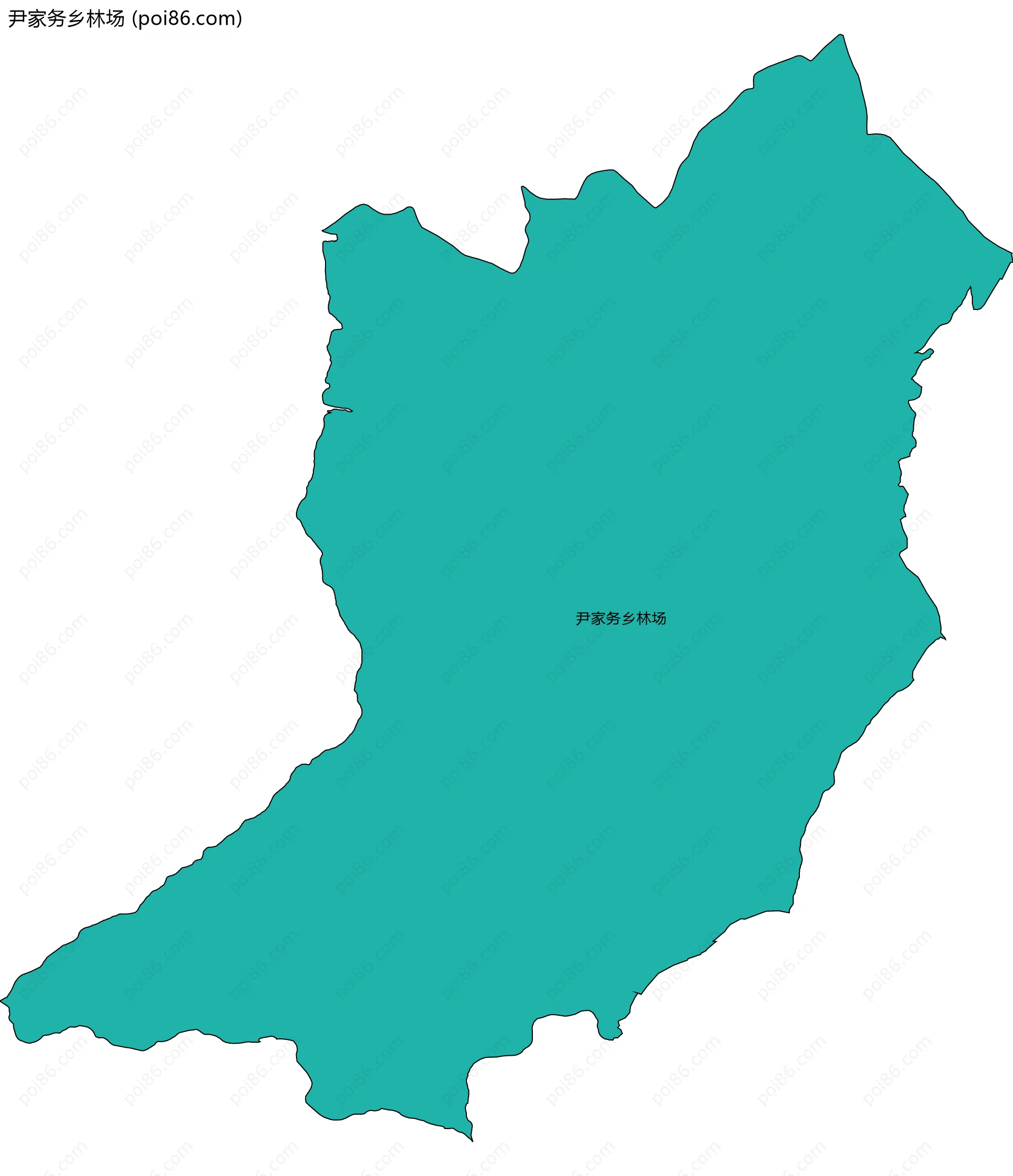 尹家务乡林场边界地图(五级行政区划)