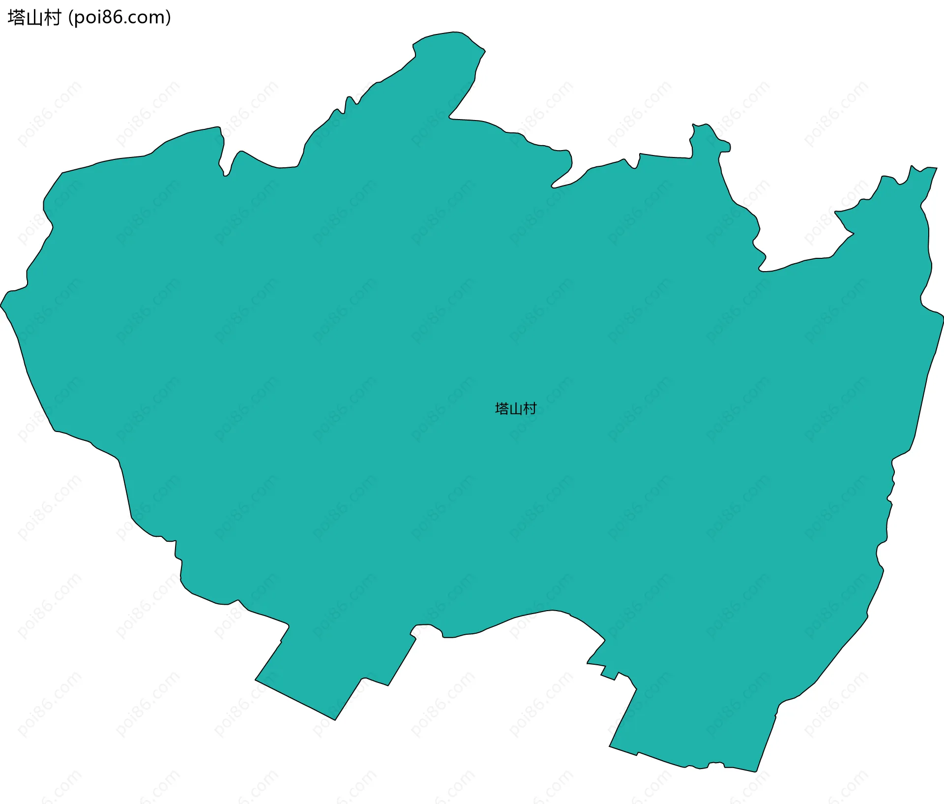 塔山村边界地图