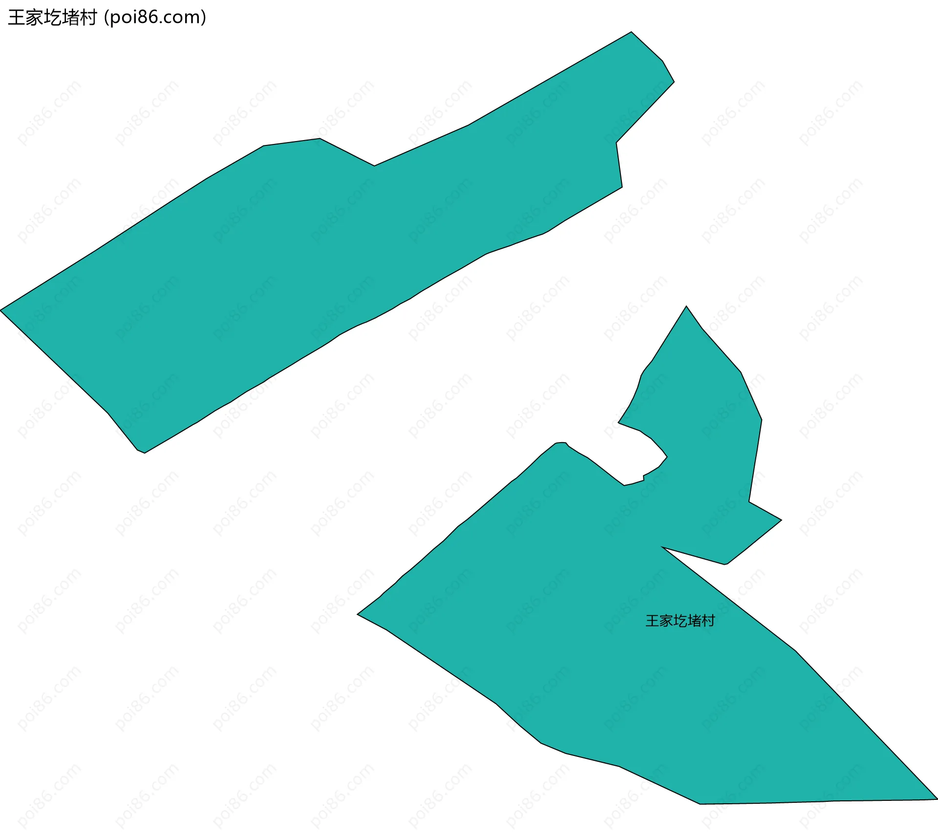 王家圪堵村边界地图