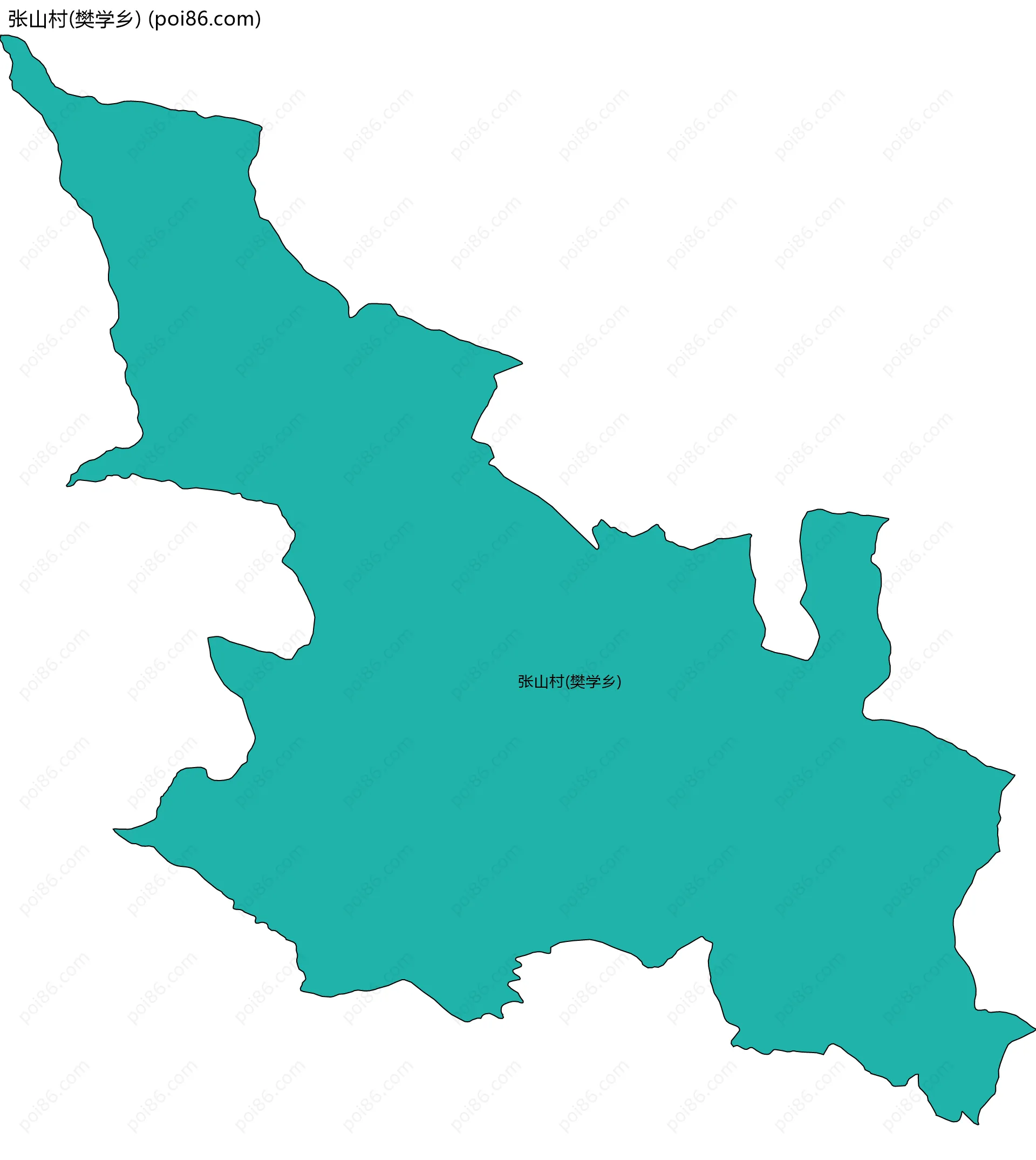 张山村(樊学乡)边界地图