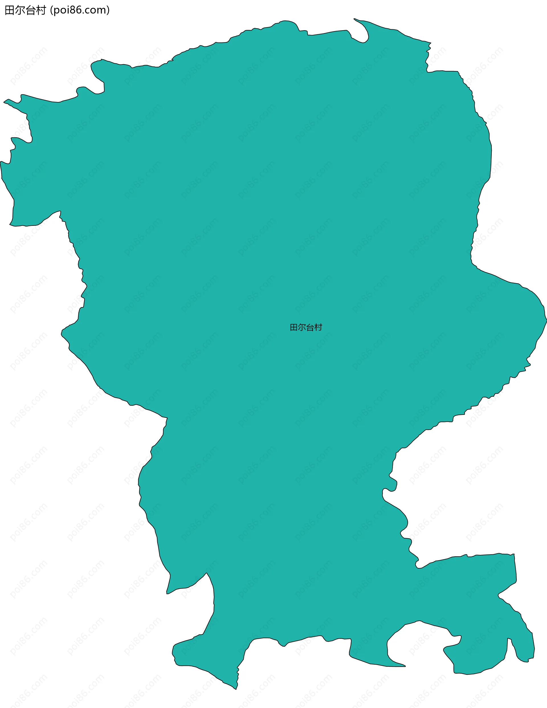田尔台村边界地图