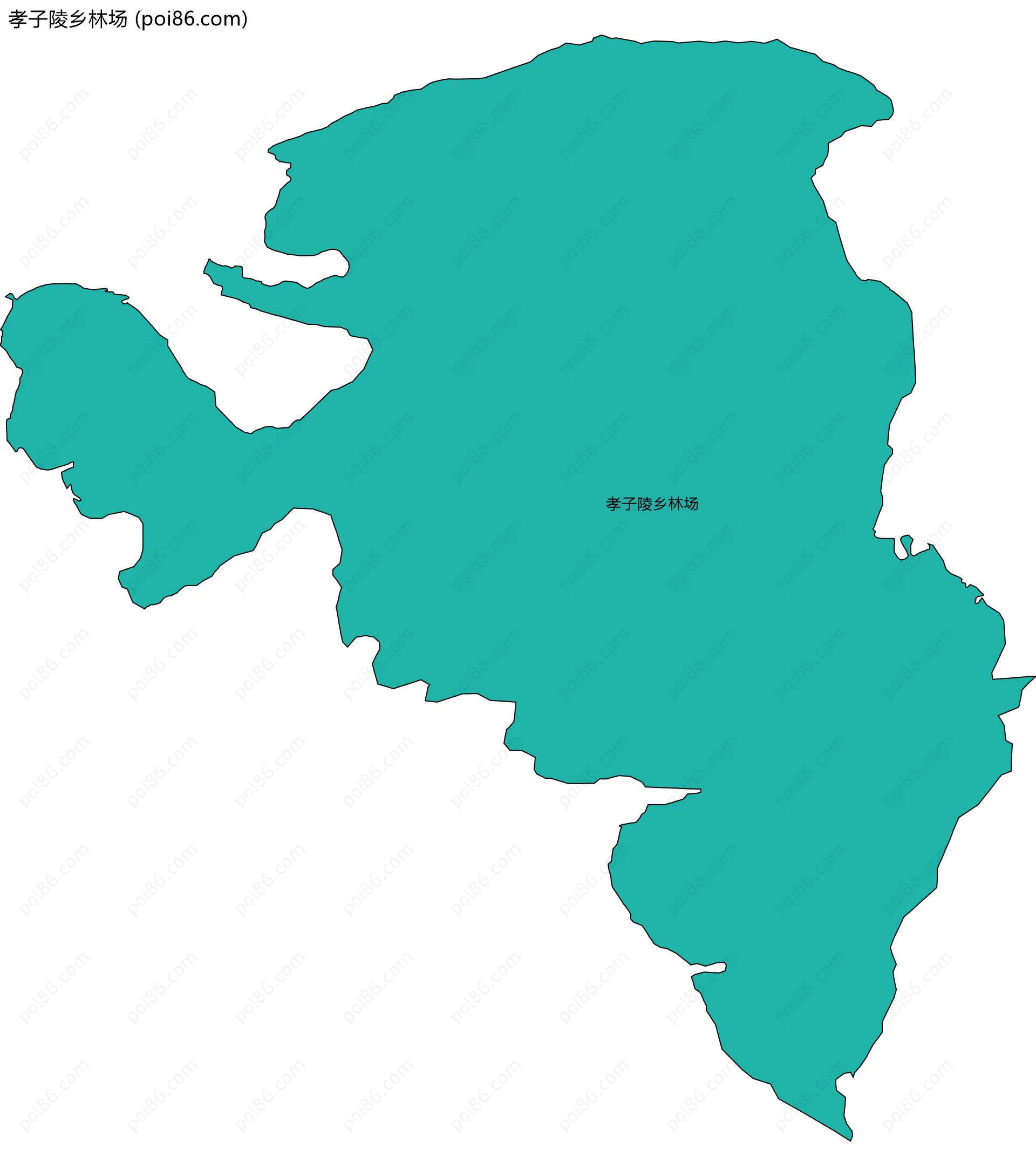 孝子陵乡林场边界地图(五级行政区划)