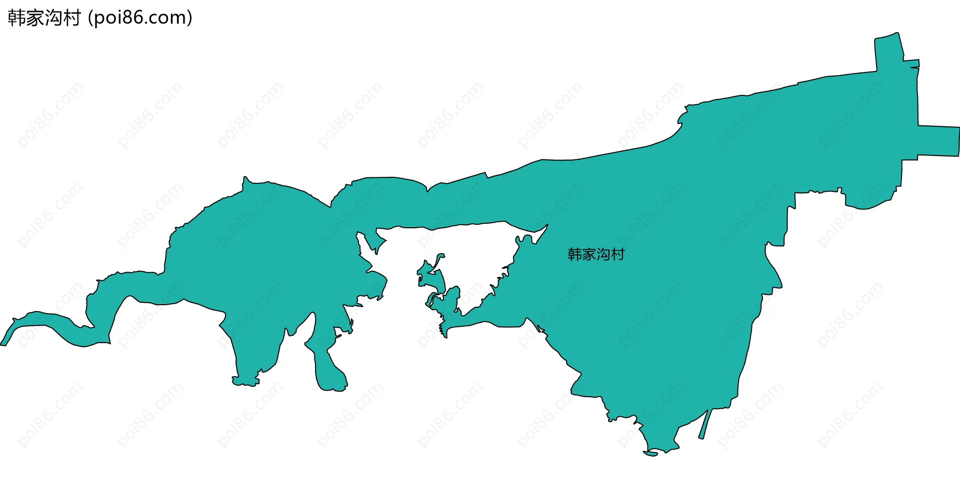 韩家沟村边界地图