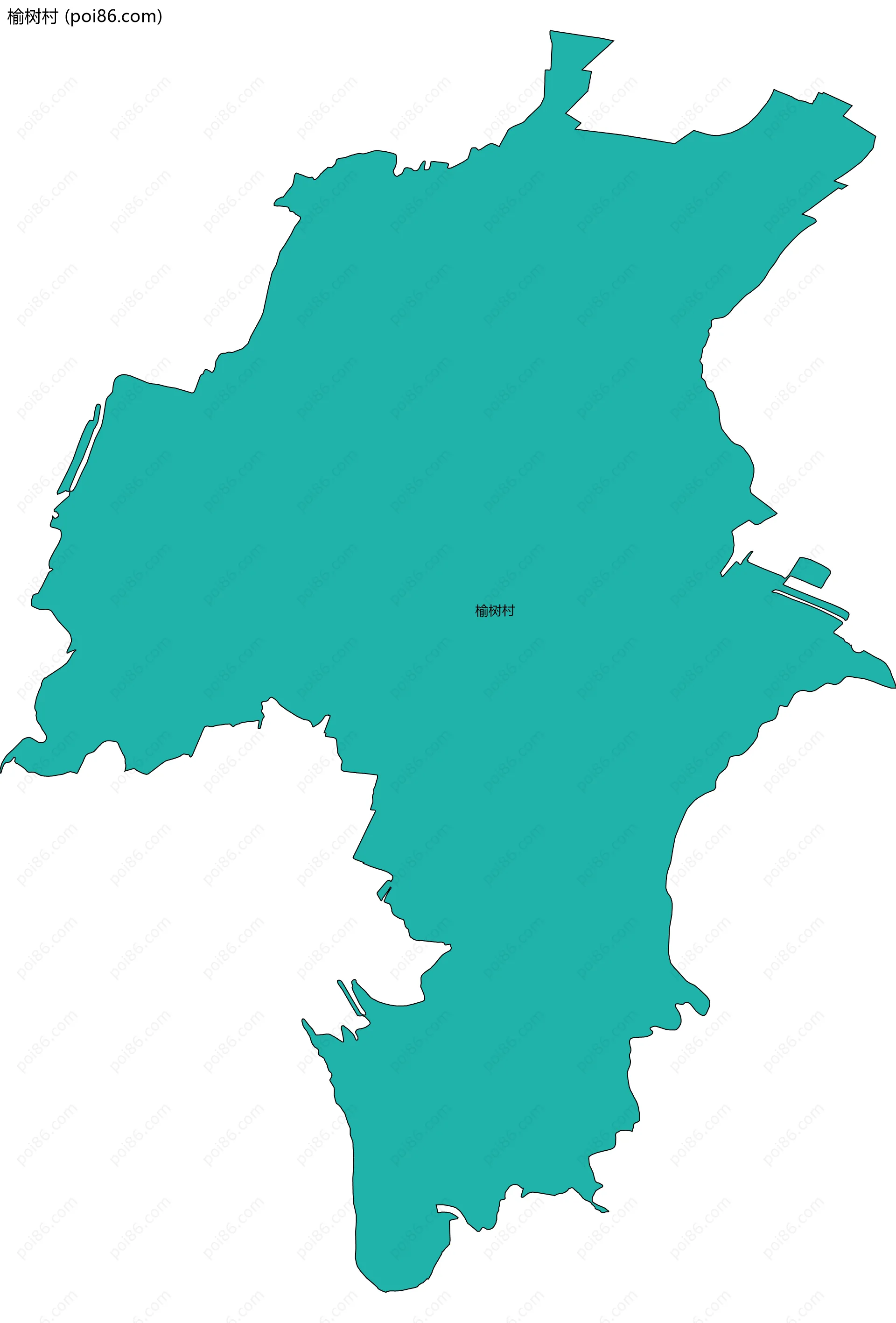 榆树村边界地图