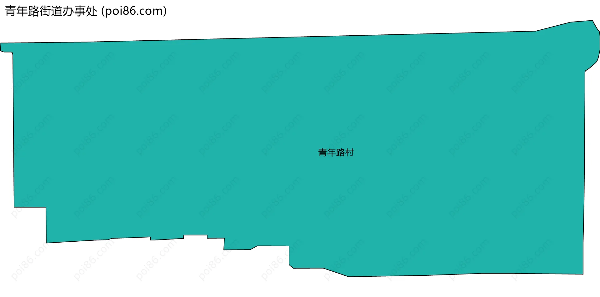 青年路街道办事处边界地图(五级行政区划)
