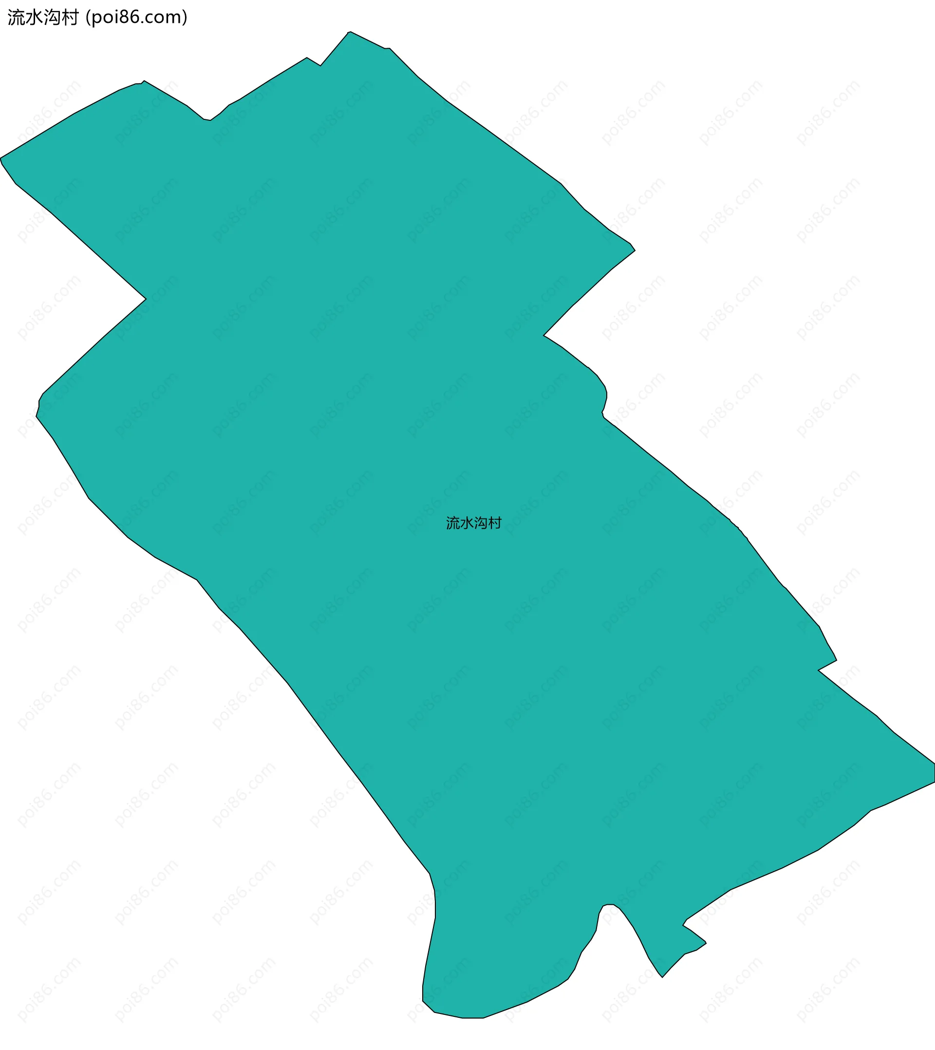 流水沟村边界地图