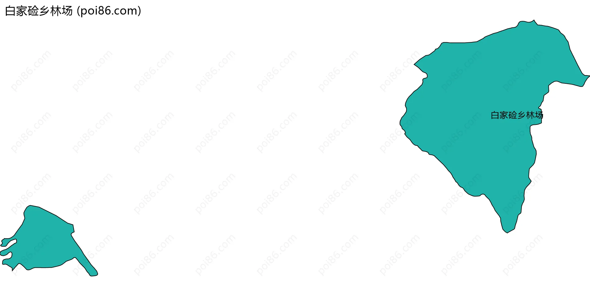 白家硷乡林场边界地图(五级行政区划)