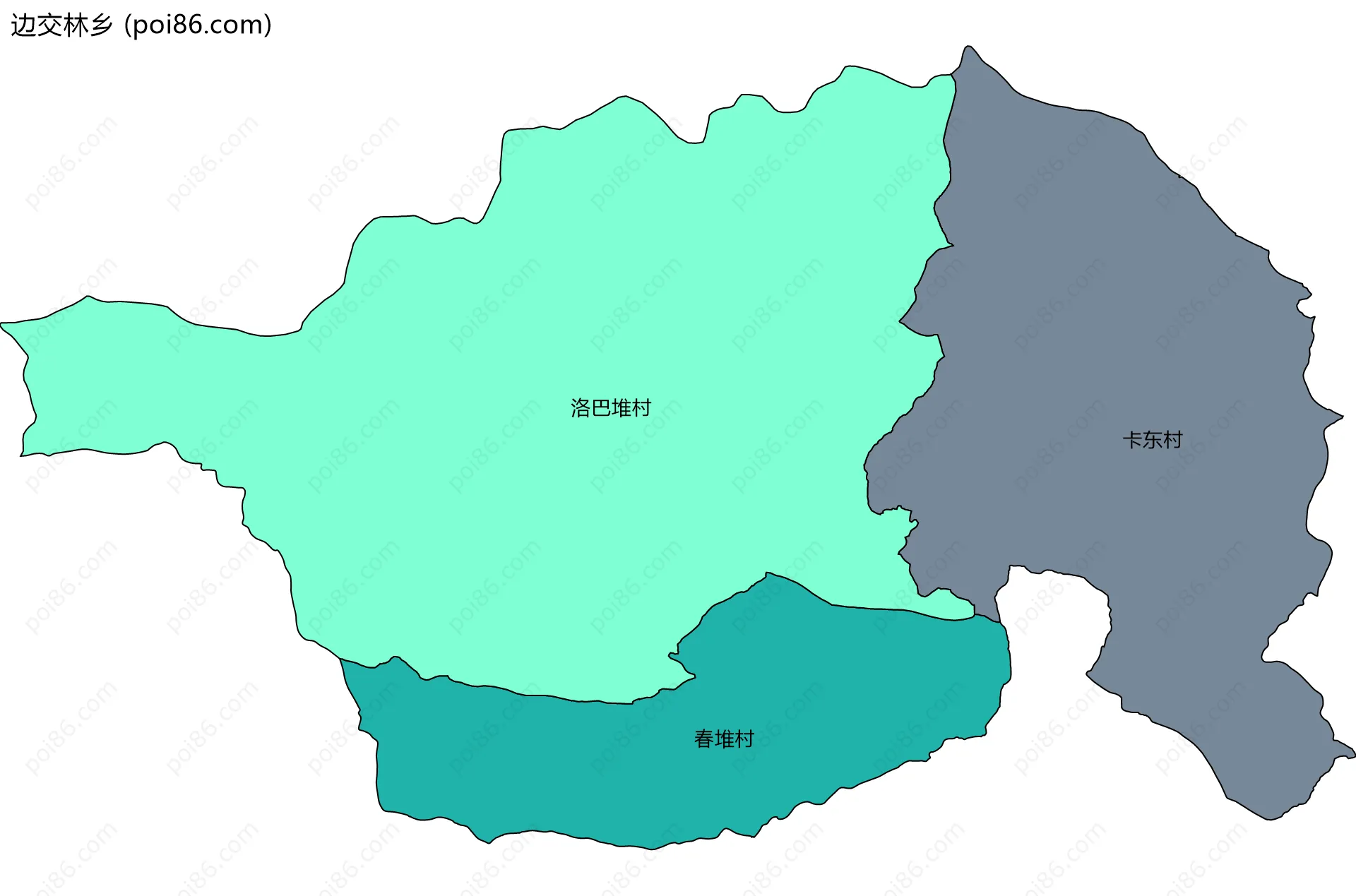 边交林乡边界地图(五级行政区划)
