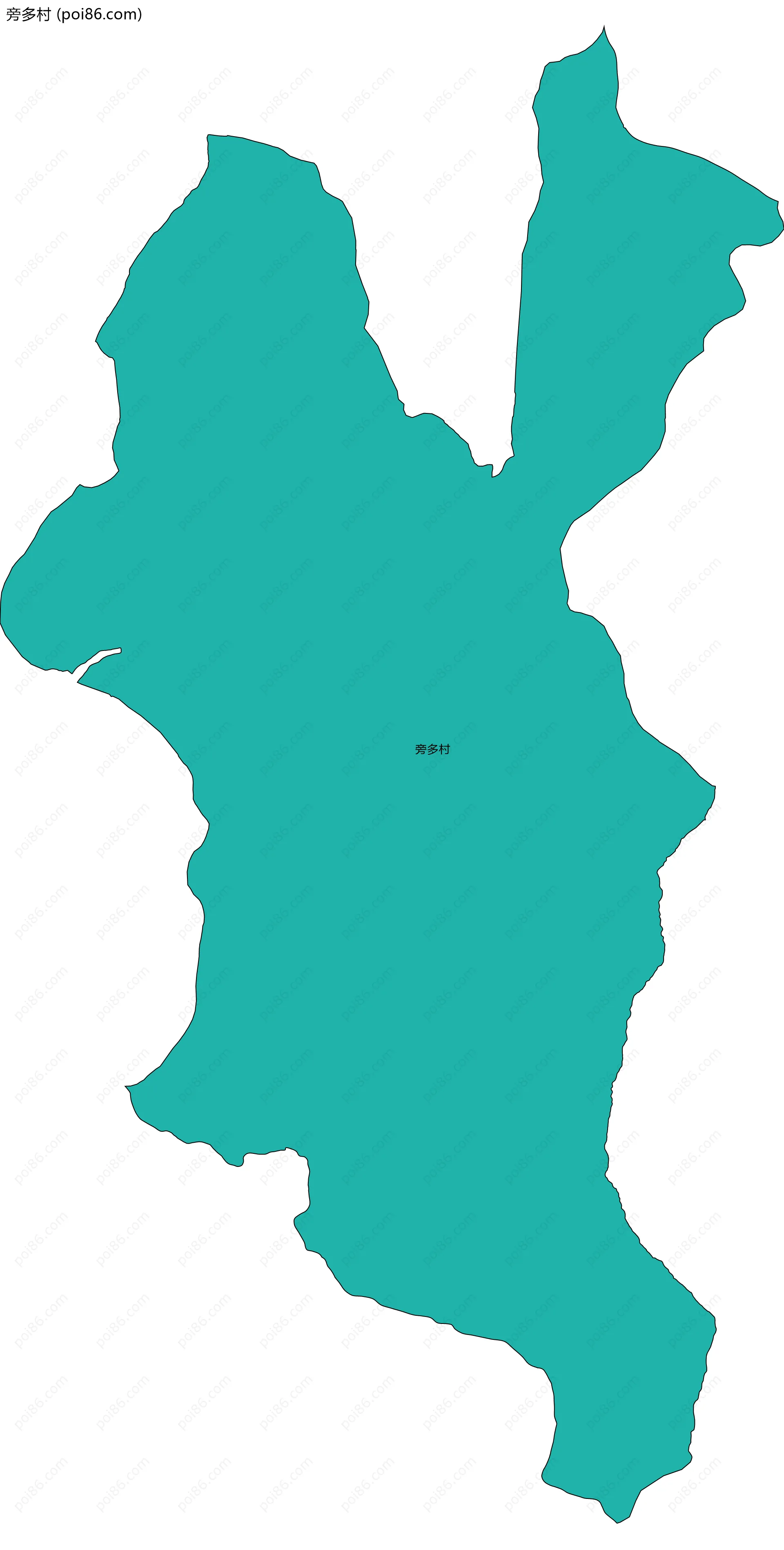 旁多村边界地图