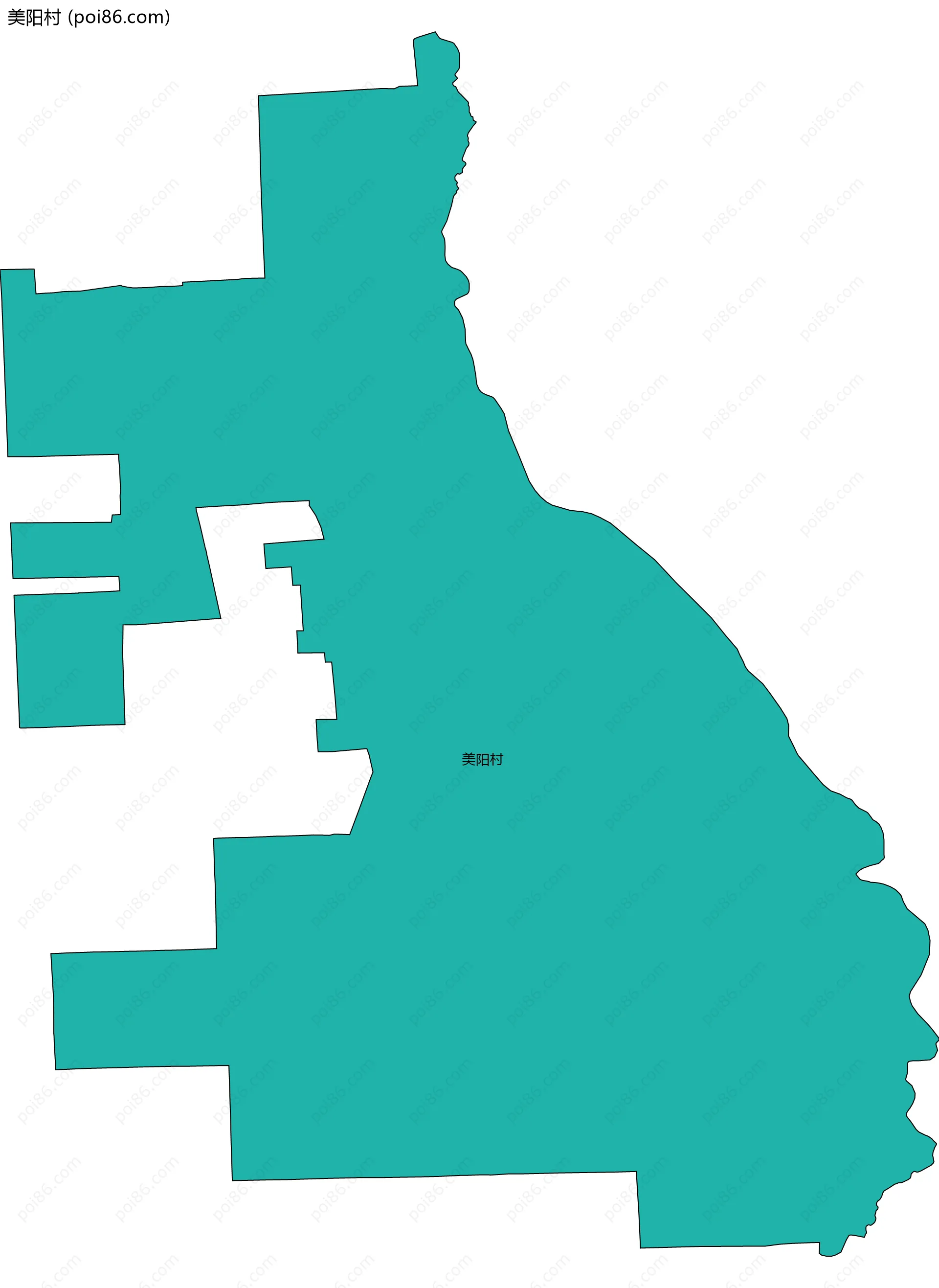 美阳村边界地图